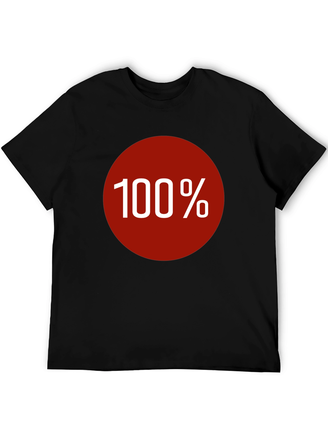100% Graphic Tee - Bold Red Circle Design