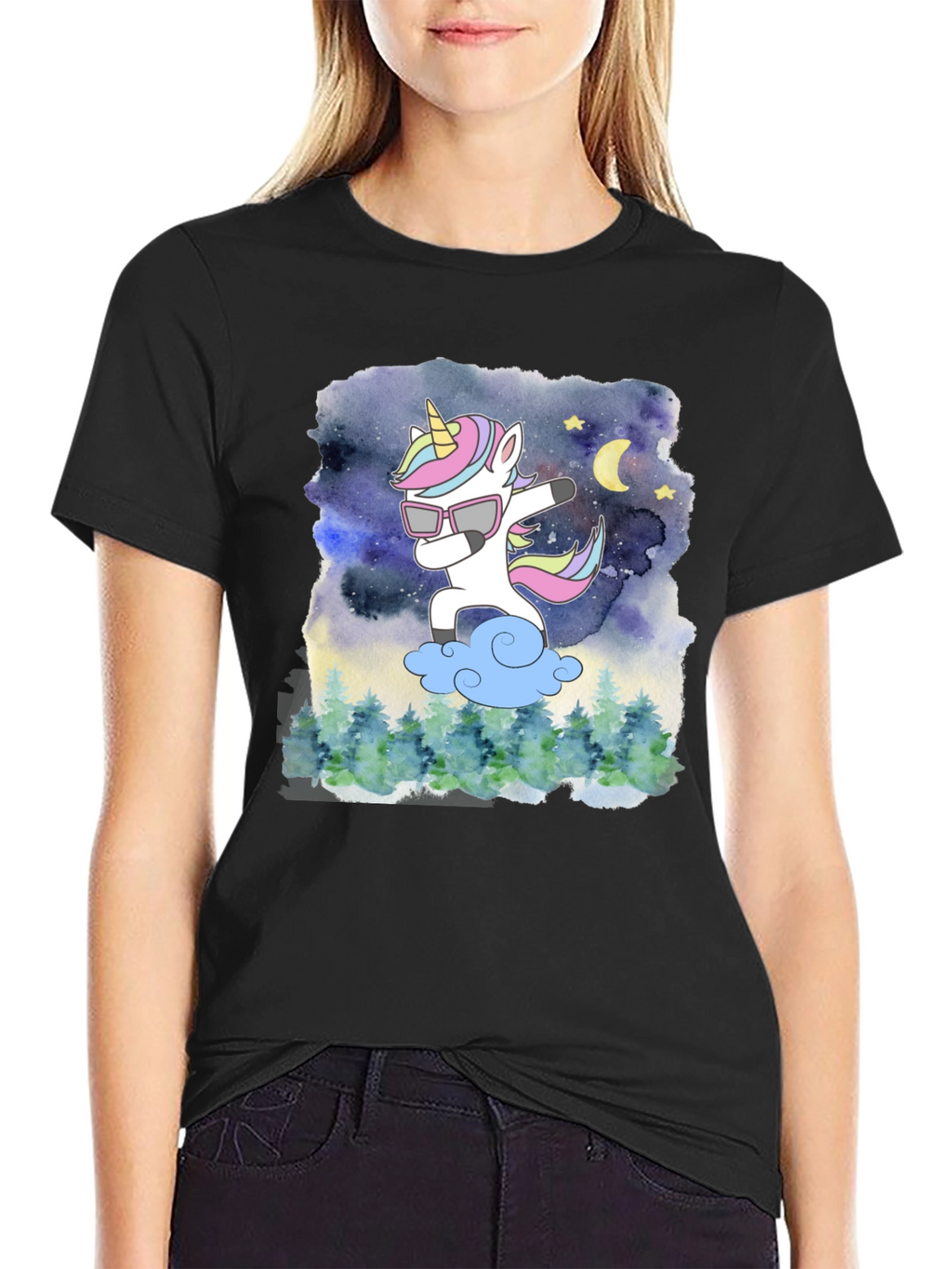 Dabbing Unicorn Graphic T-Shirt