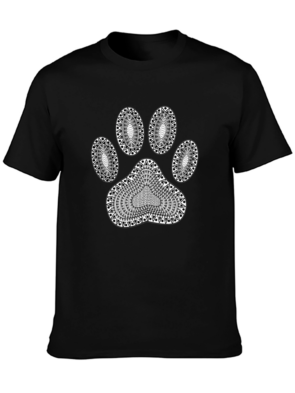 Dog Paw Print Black T-Shirt