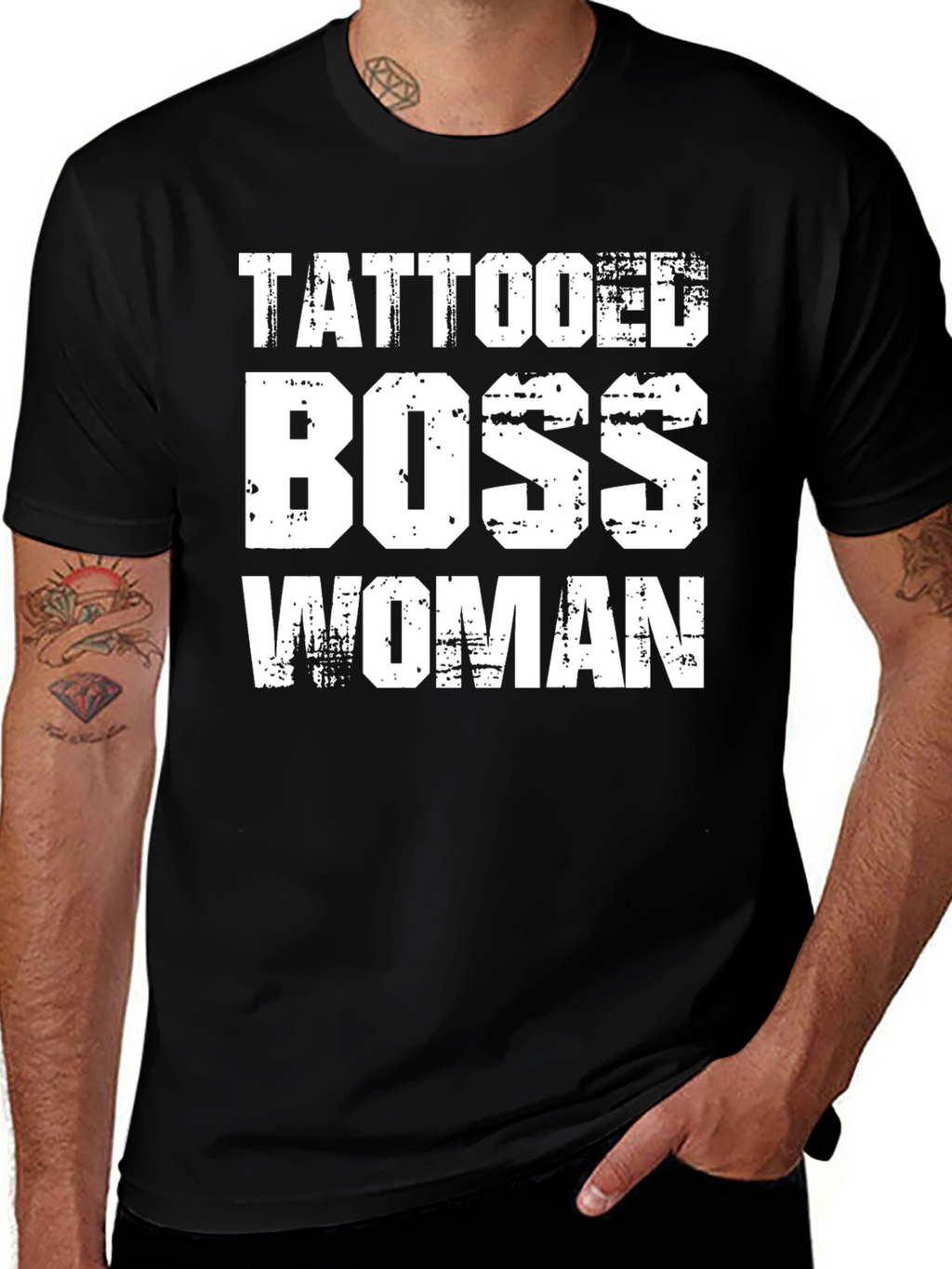 Tattooed Boss Woman Black T-Shirt