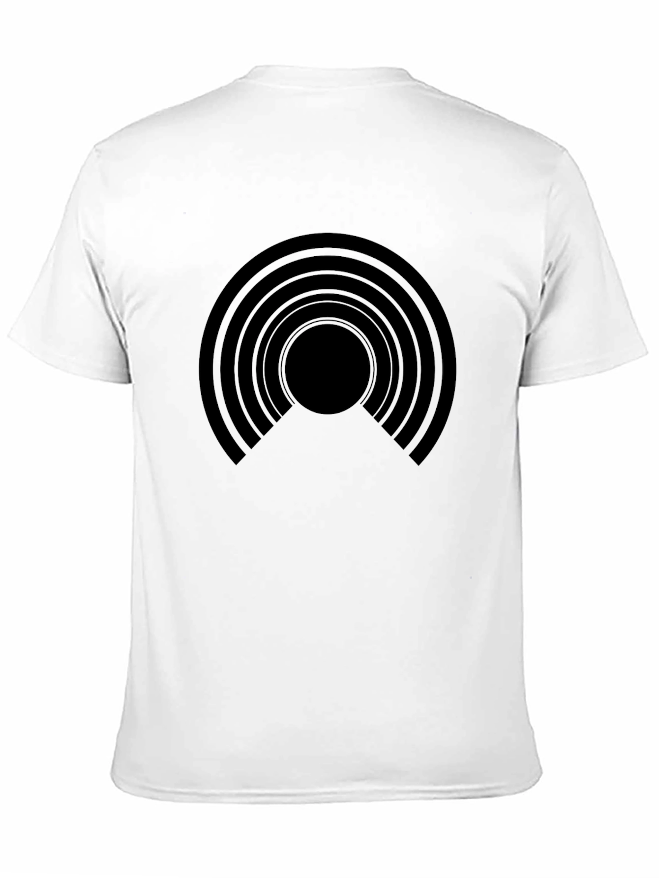 Geometric Circle Design Black T-Shirt