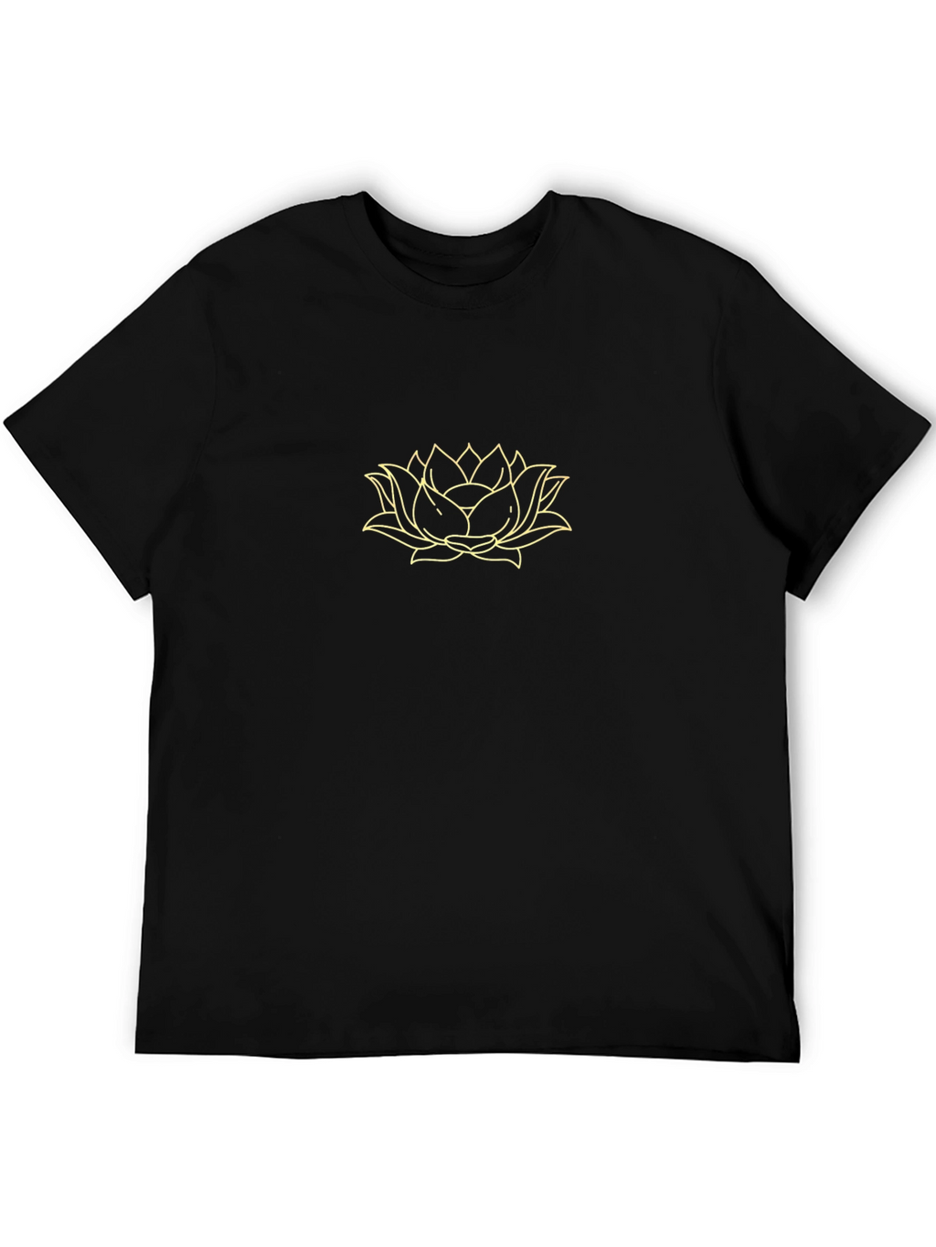 Lotus Flower Graphic Black T-Shirt