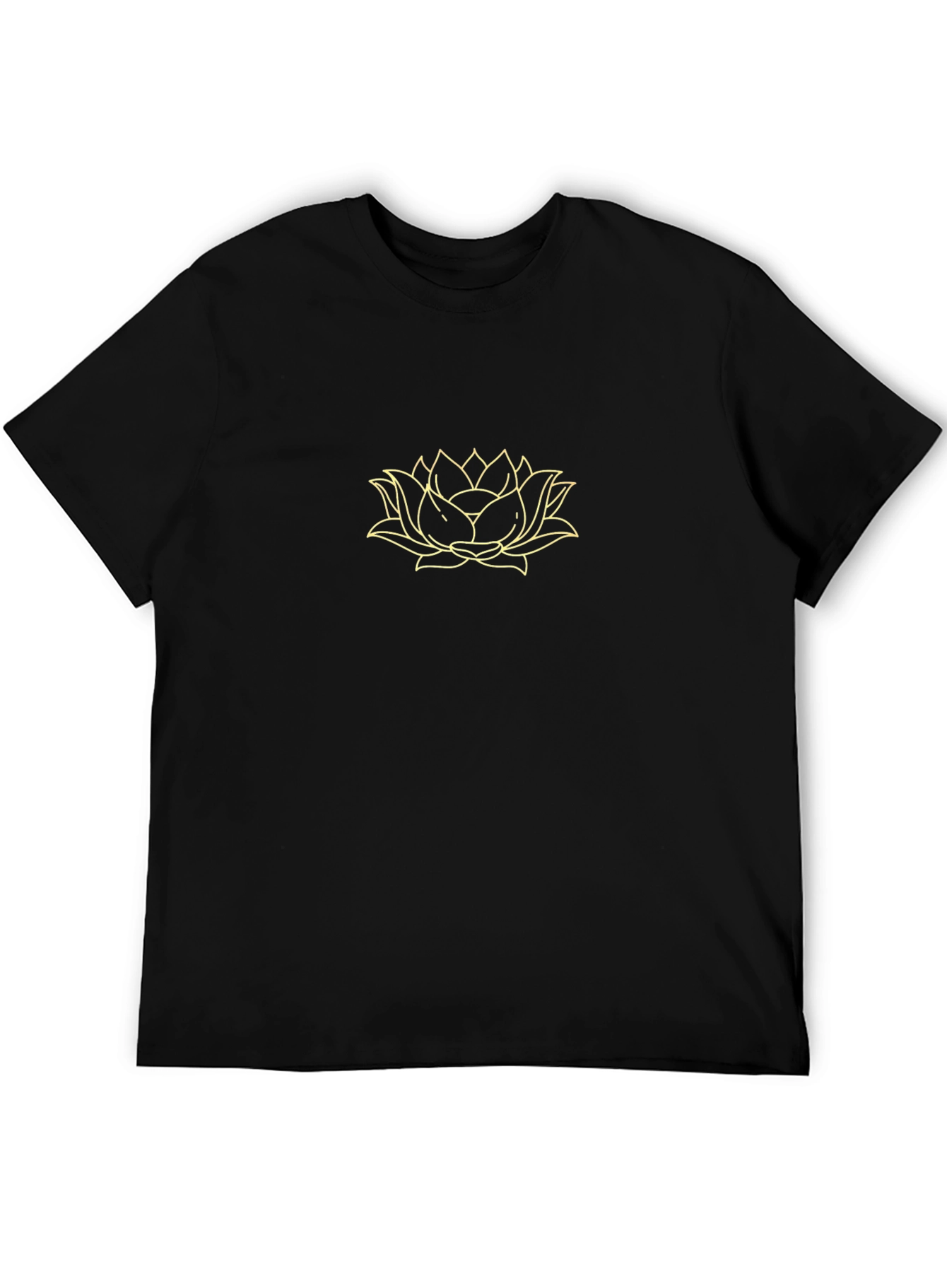 Lotus Flower Graphic Black T-Shirt