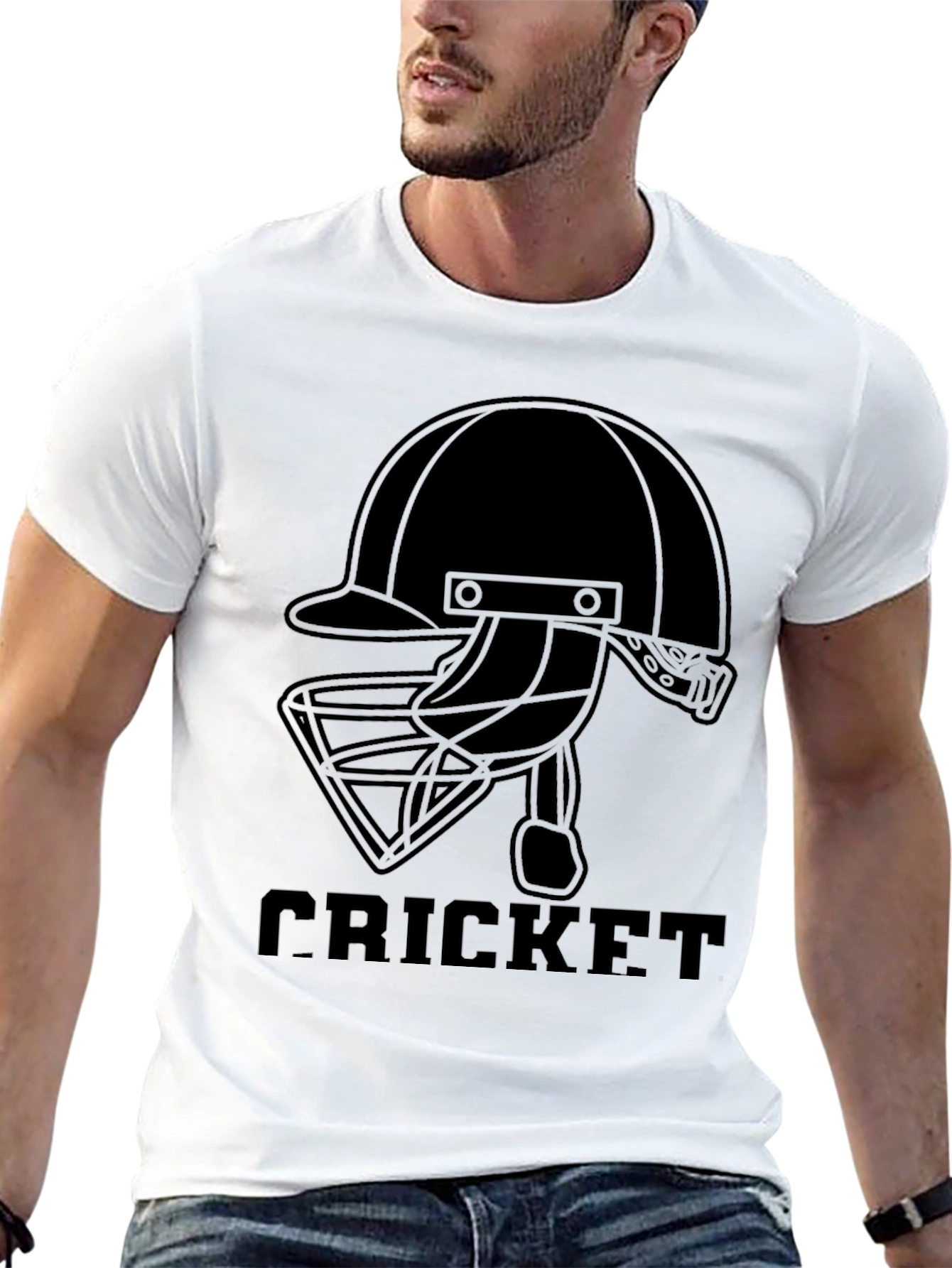 Cricket Helmet Graphic Tee - Black