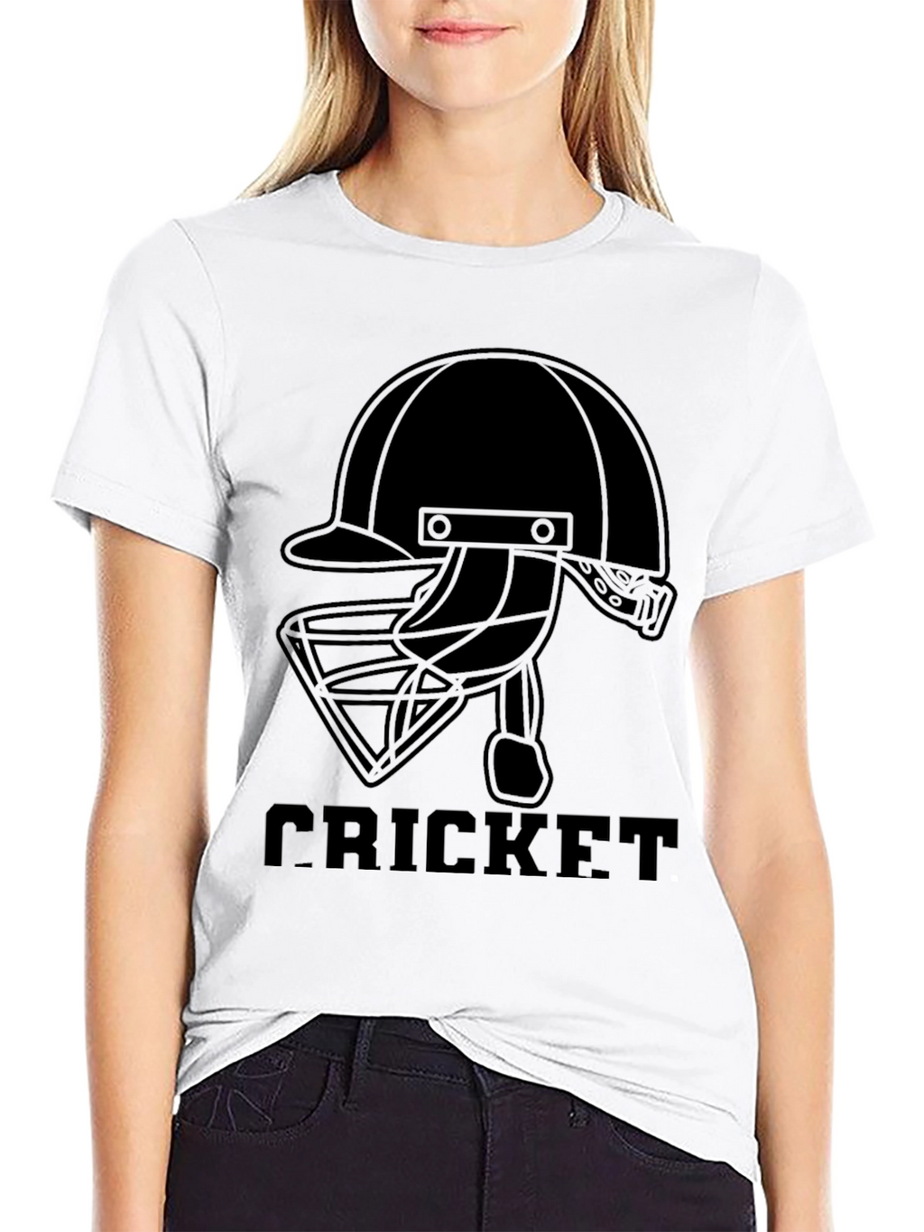 Cricket Helmet Graphic Tee - Black