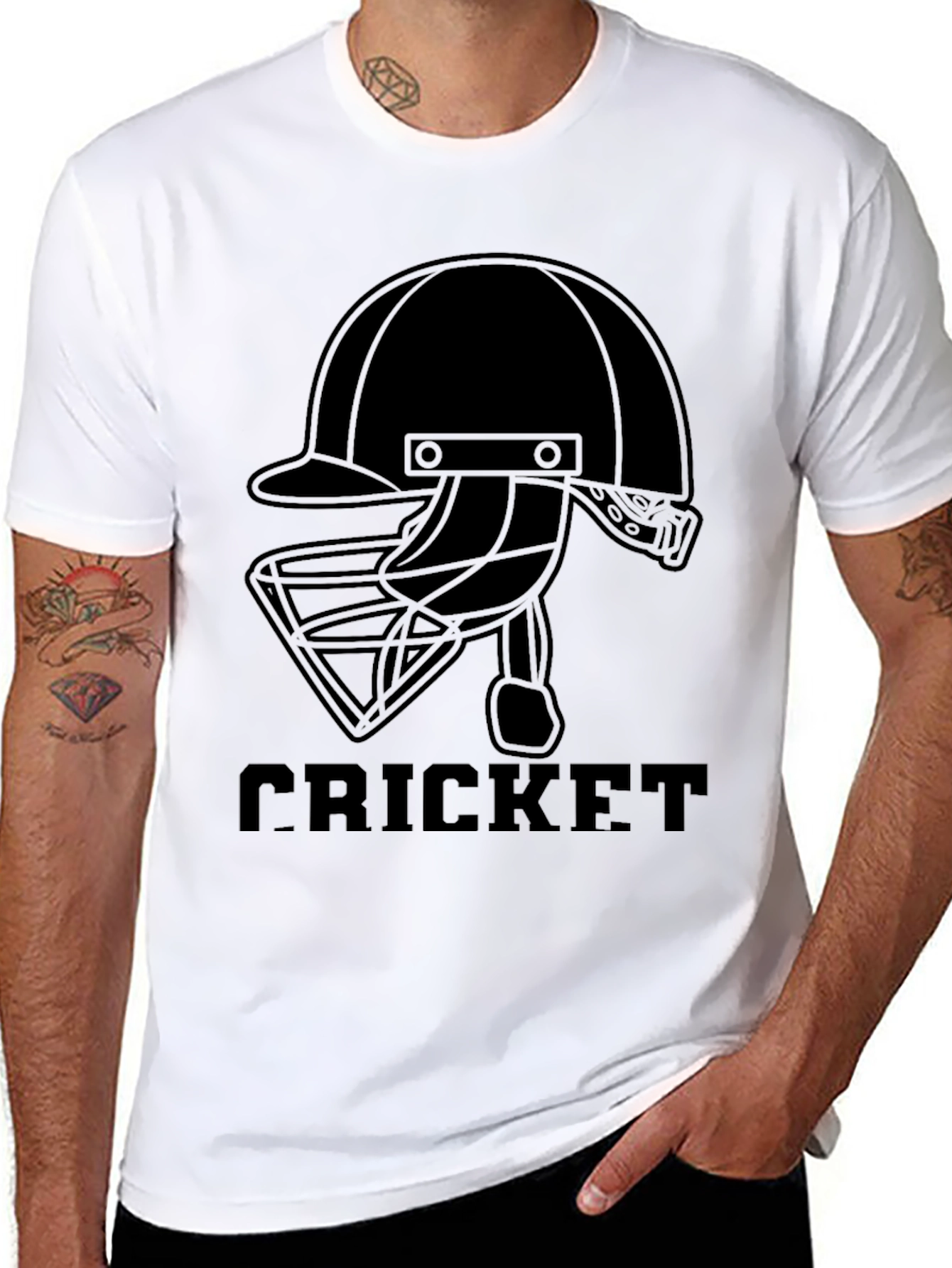Cricket Helmet Graphic Tee - Black