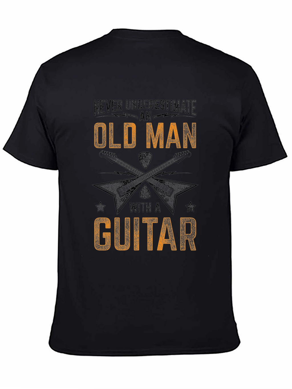 Old Man with a Guitar Black T-Shirt