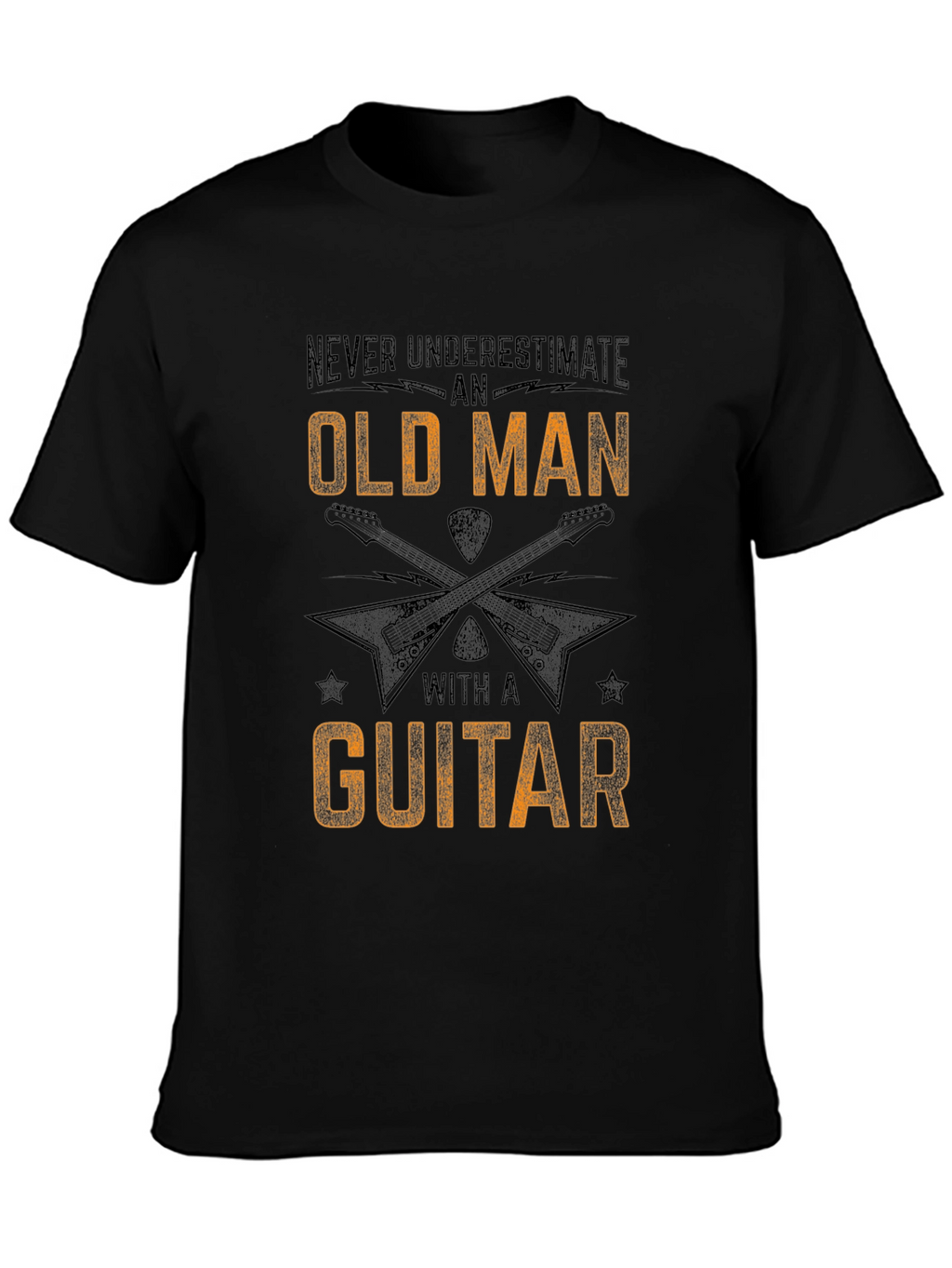 Old Man with a Guitar Black T-Shirt