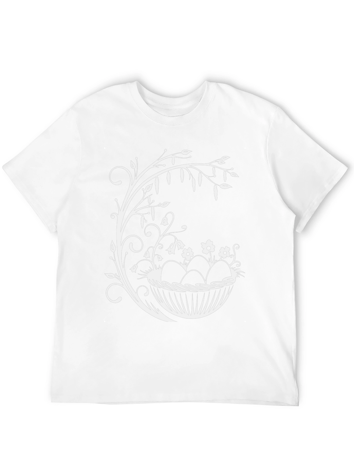 Easter Egg Basket Graphic Tee - Black Cotton Blend