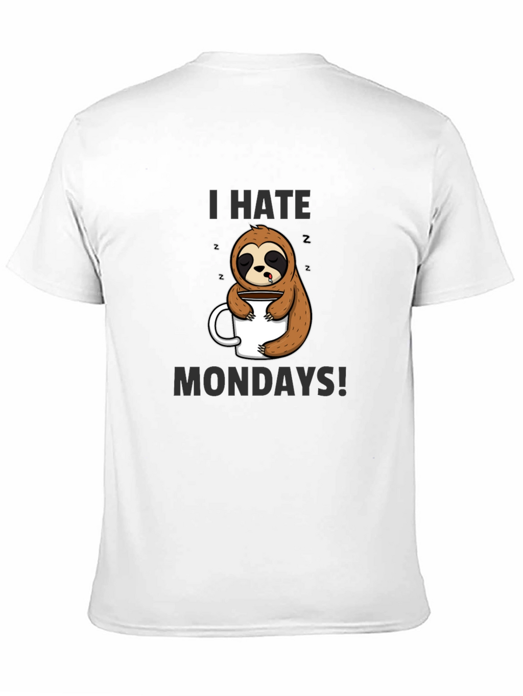 I Hate Mondays Sloth T-Shirt - Mens Black Tee