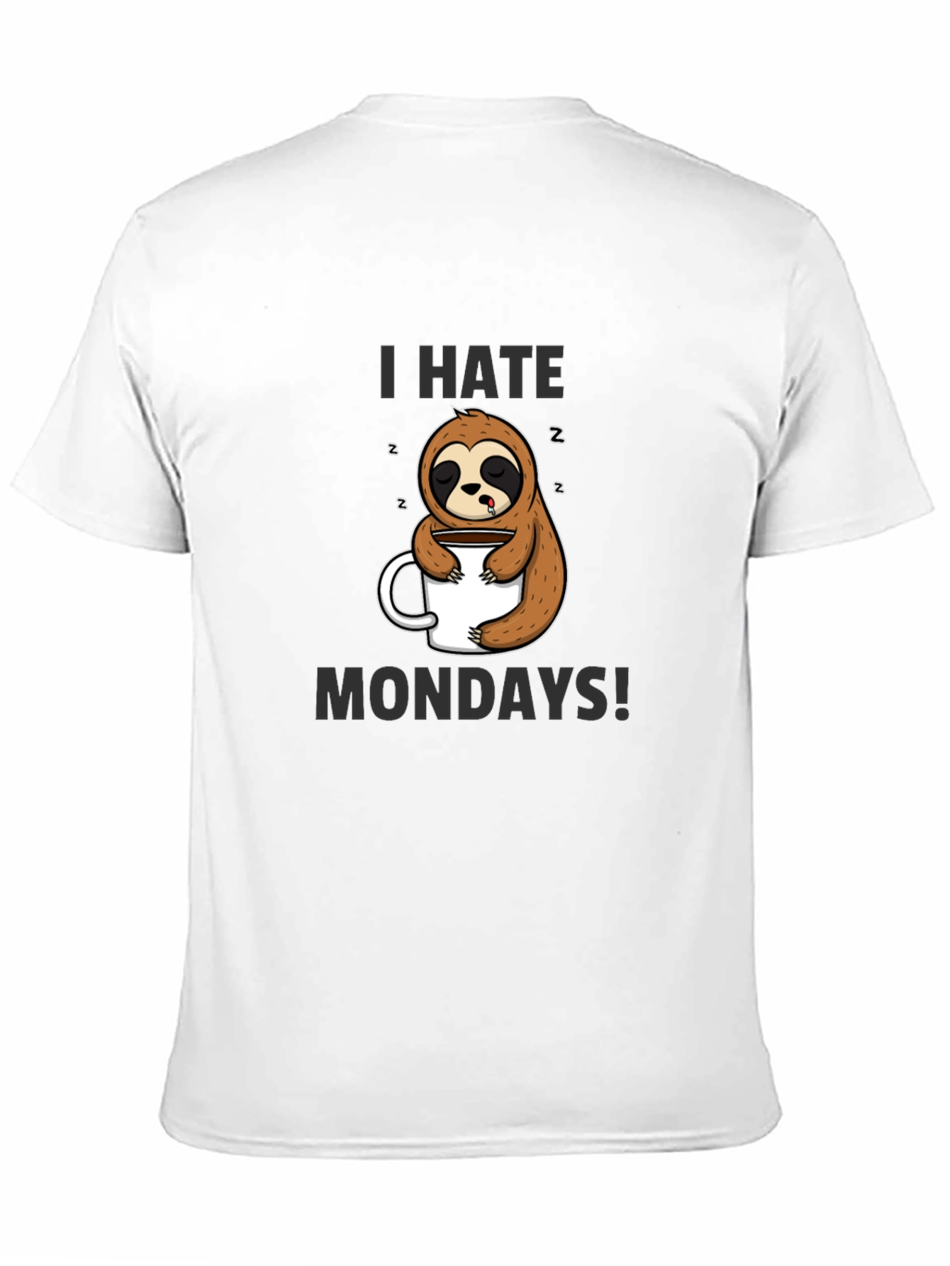 I Hate Mondays Sloth T-Shirt - Mens Black Tee