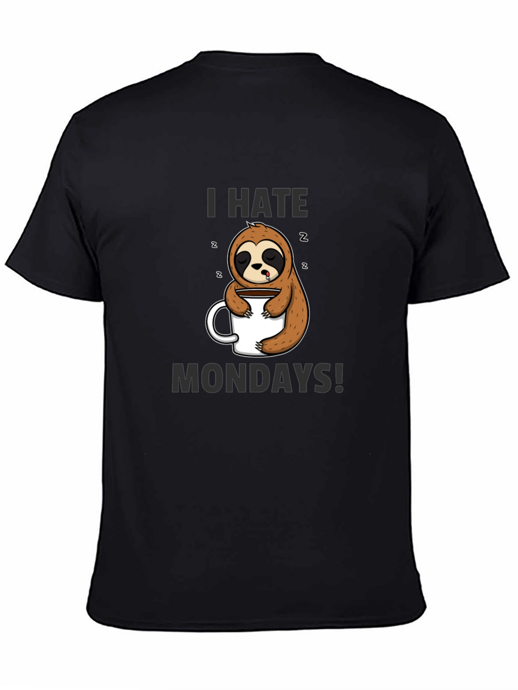 I Hate Mondays Sloth T-Shirt - Mens Black Tee