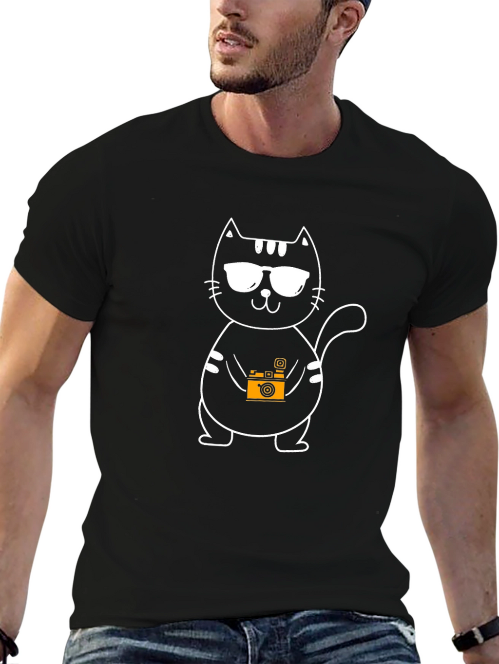 Cool Cat Photographer Graphic T-Shirt