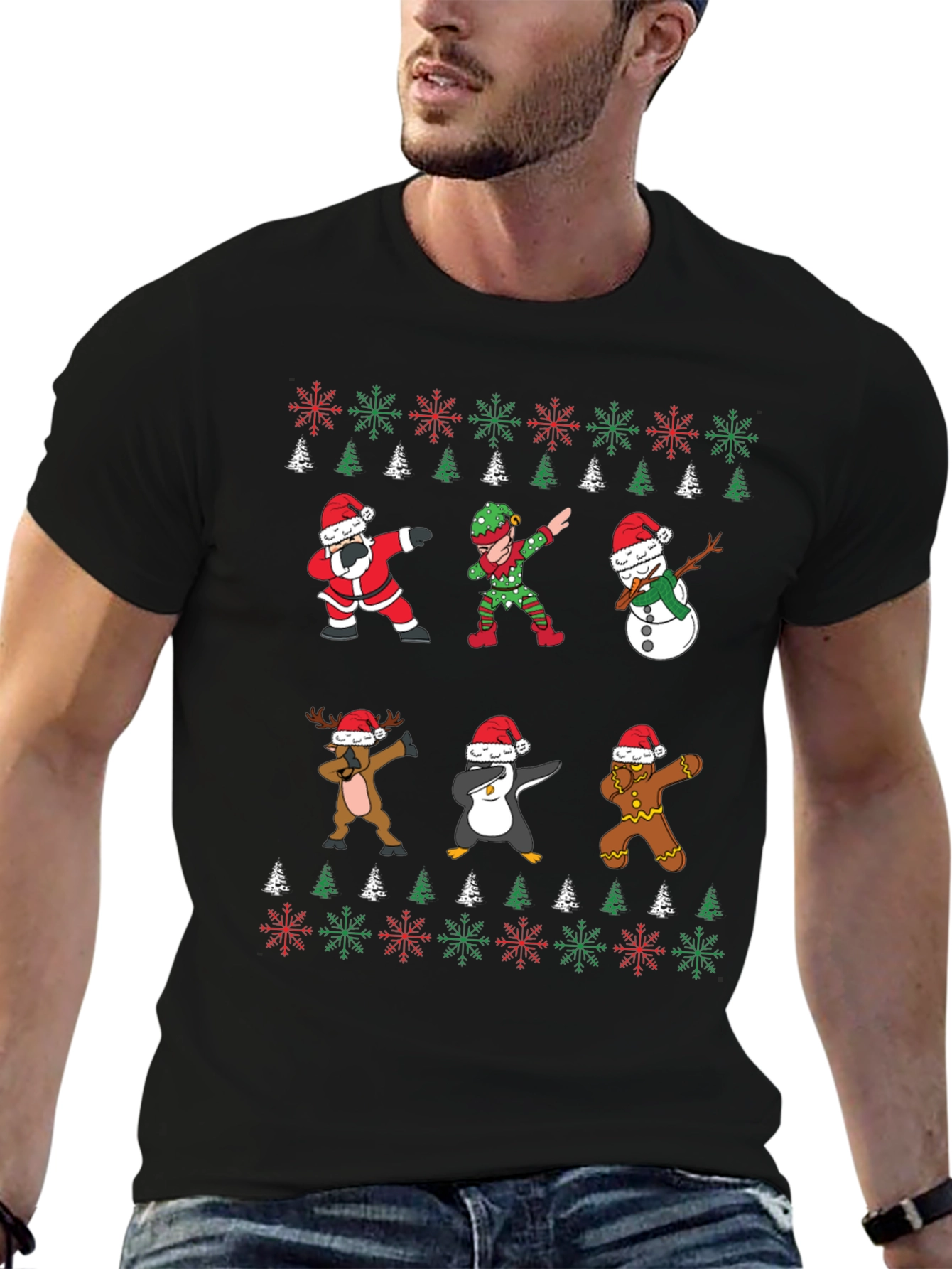 Christmas Dab T-Shirt - Santa Elf Reindeer Penguin