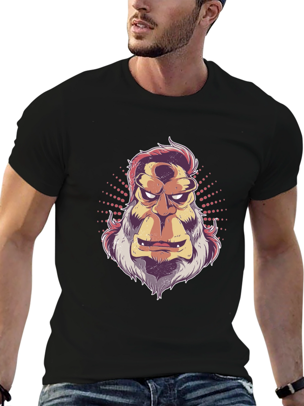 Retro Bigfoot Graphic Tee - Mens Black T-Shirt
