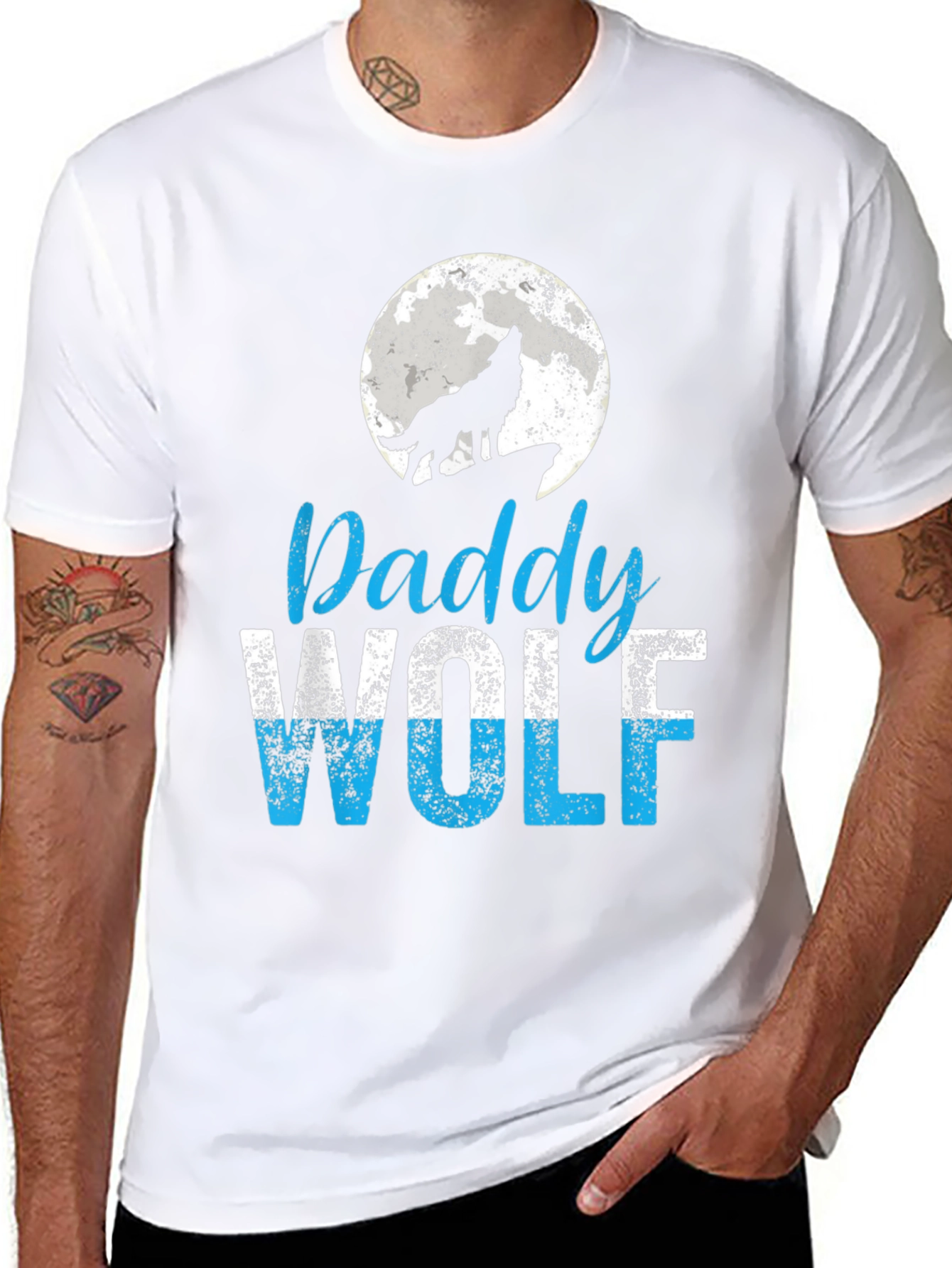 Daddy Wolf T-Shirt - Lunar Howl Design