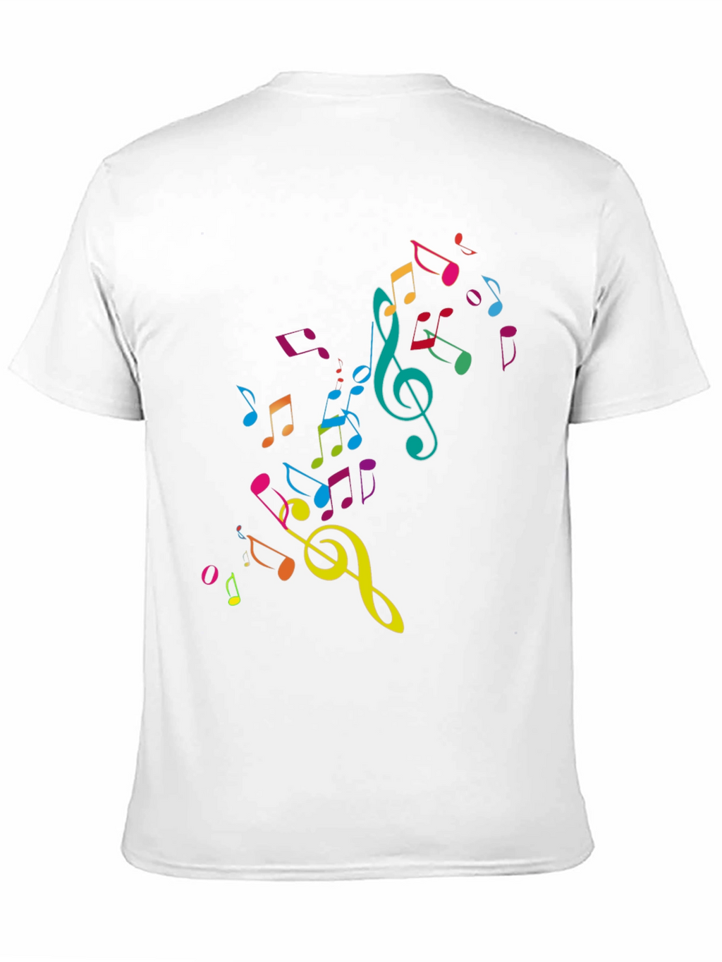 Music Notes Graphic Tee - Black Cotton T-Shirt