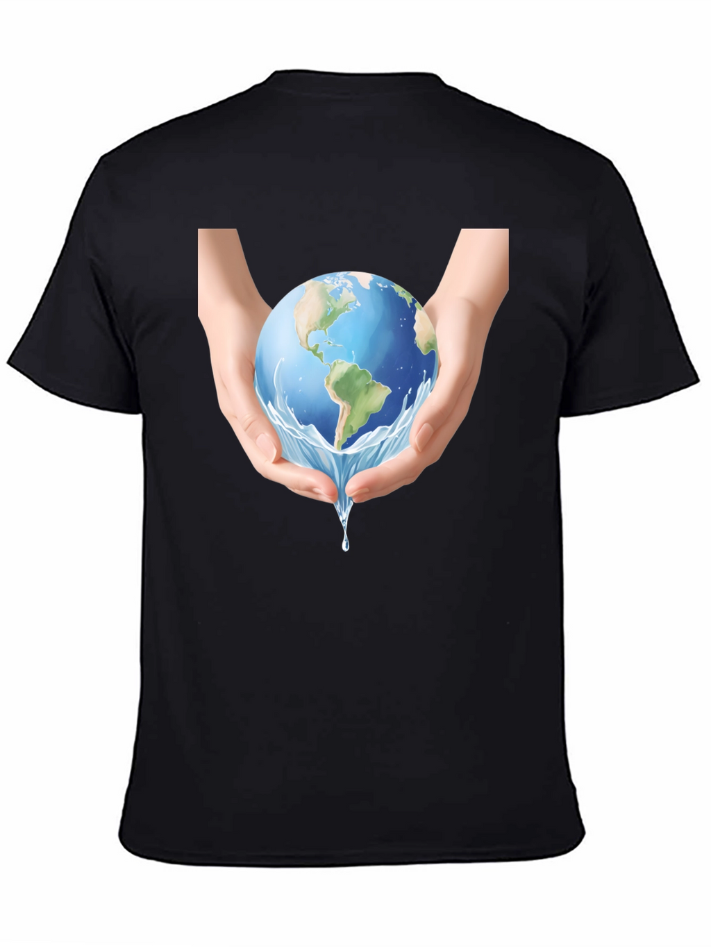 Earth in Hands Graphic Tee - Black