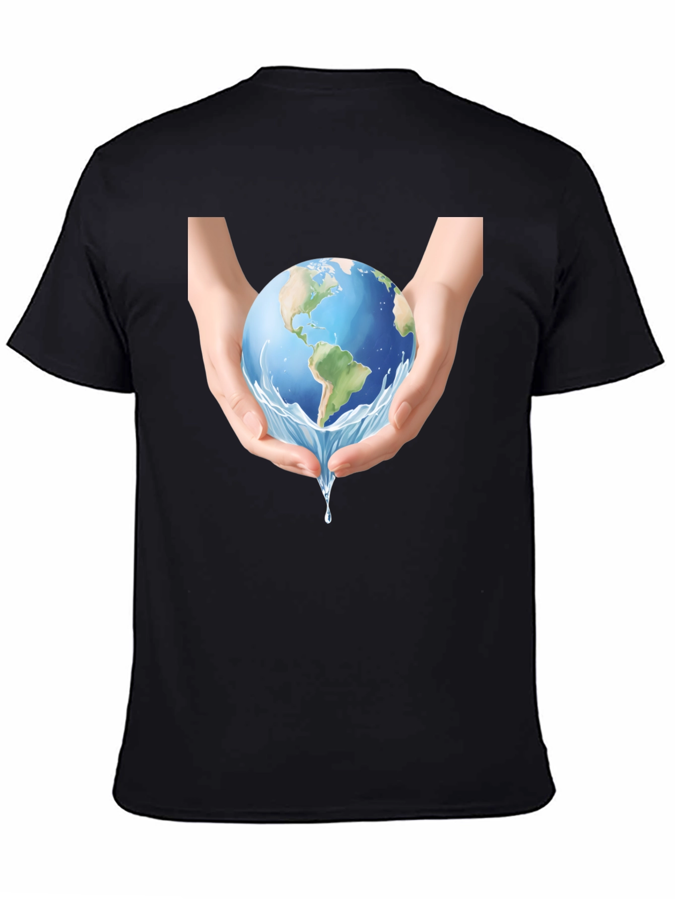 Earth in Hands Graphic Tee - Black