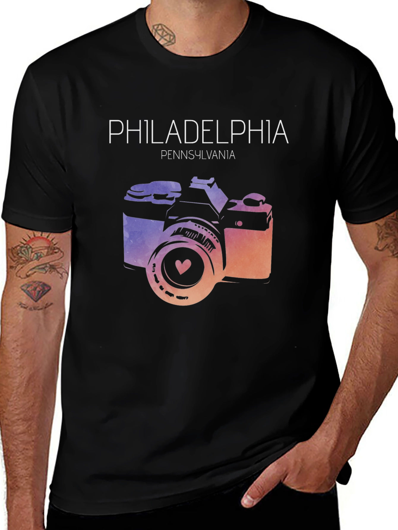 Philadelphia Camera Graphic Tee - Pennsylvania Souvenir Shirt