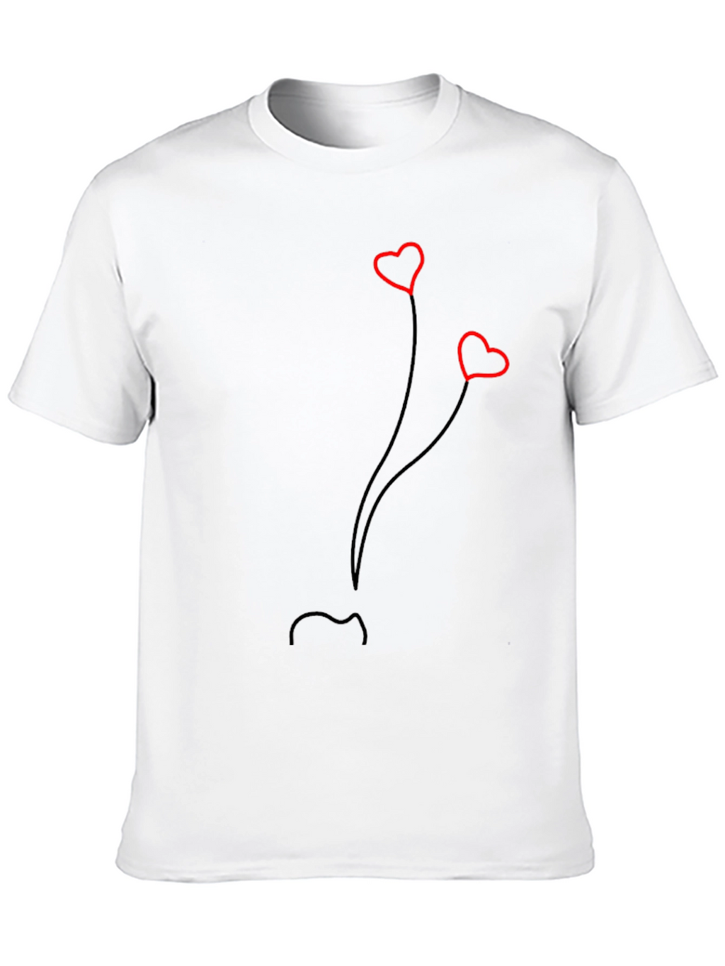 Heart Balloons Graphic Tee - Soft Cotton Blend