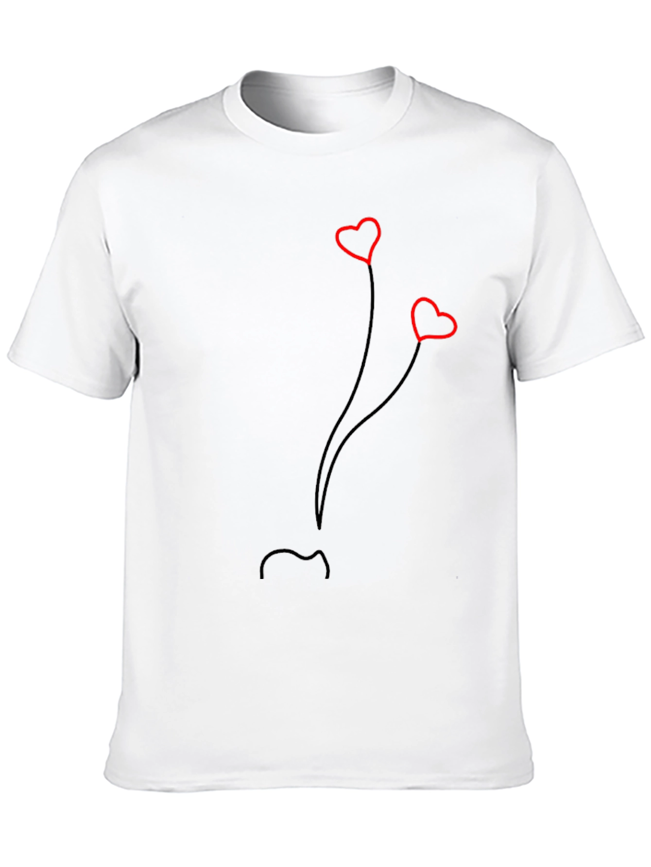 Heart Balloons Graphic Tee - Soft Cotton Blend