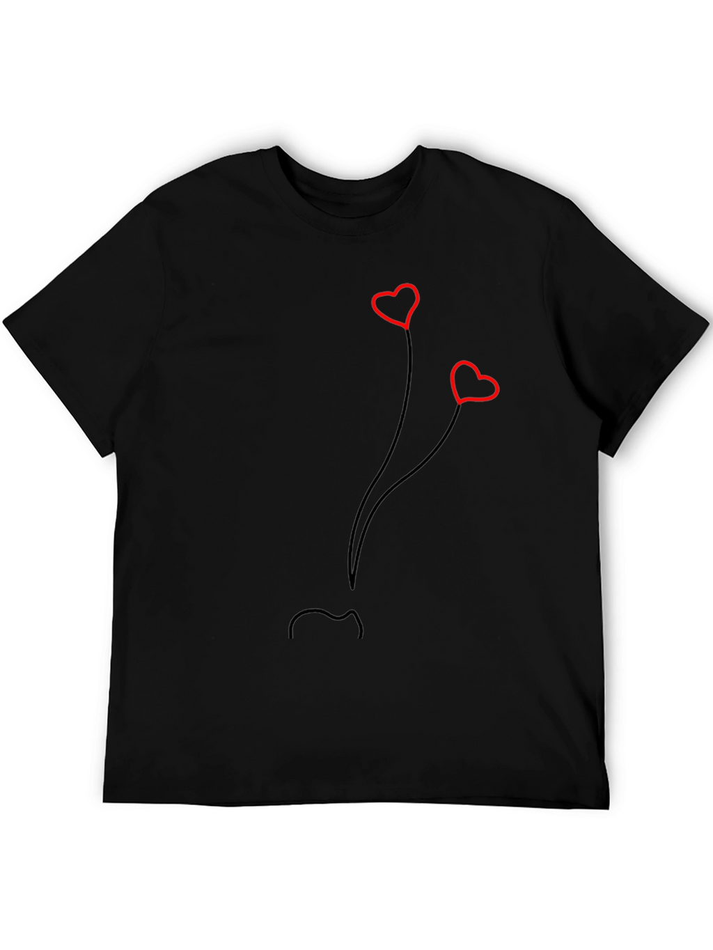 Heart Balloons Graphic Tee - Soft Cotton Blend