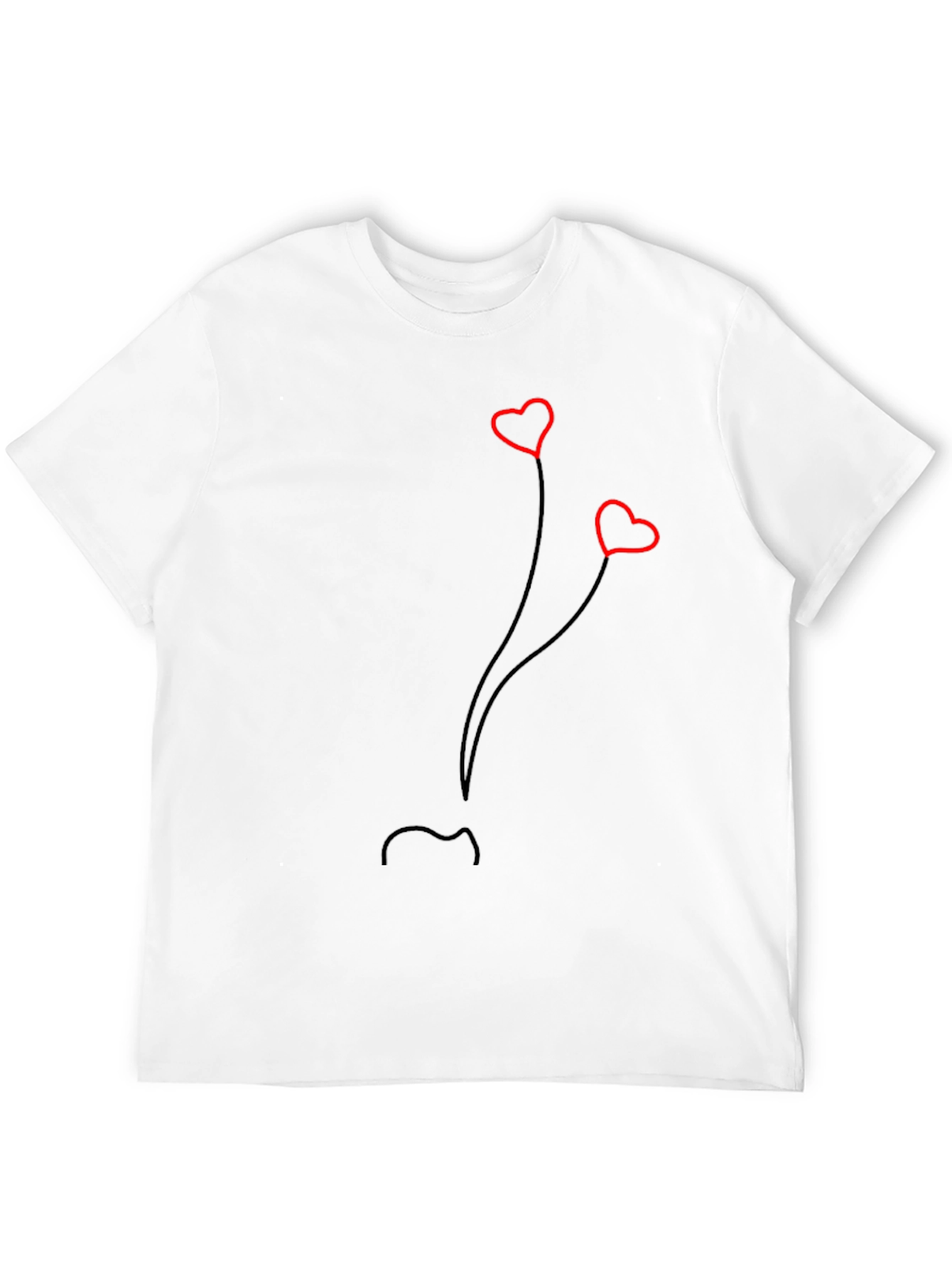 Heart Balloons Graphic Tee - Soft Cotton Blend