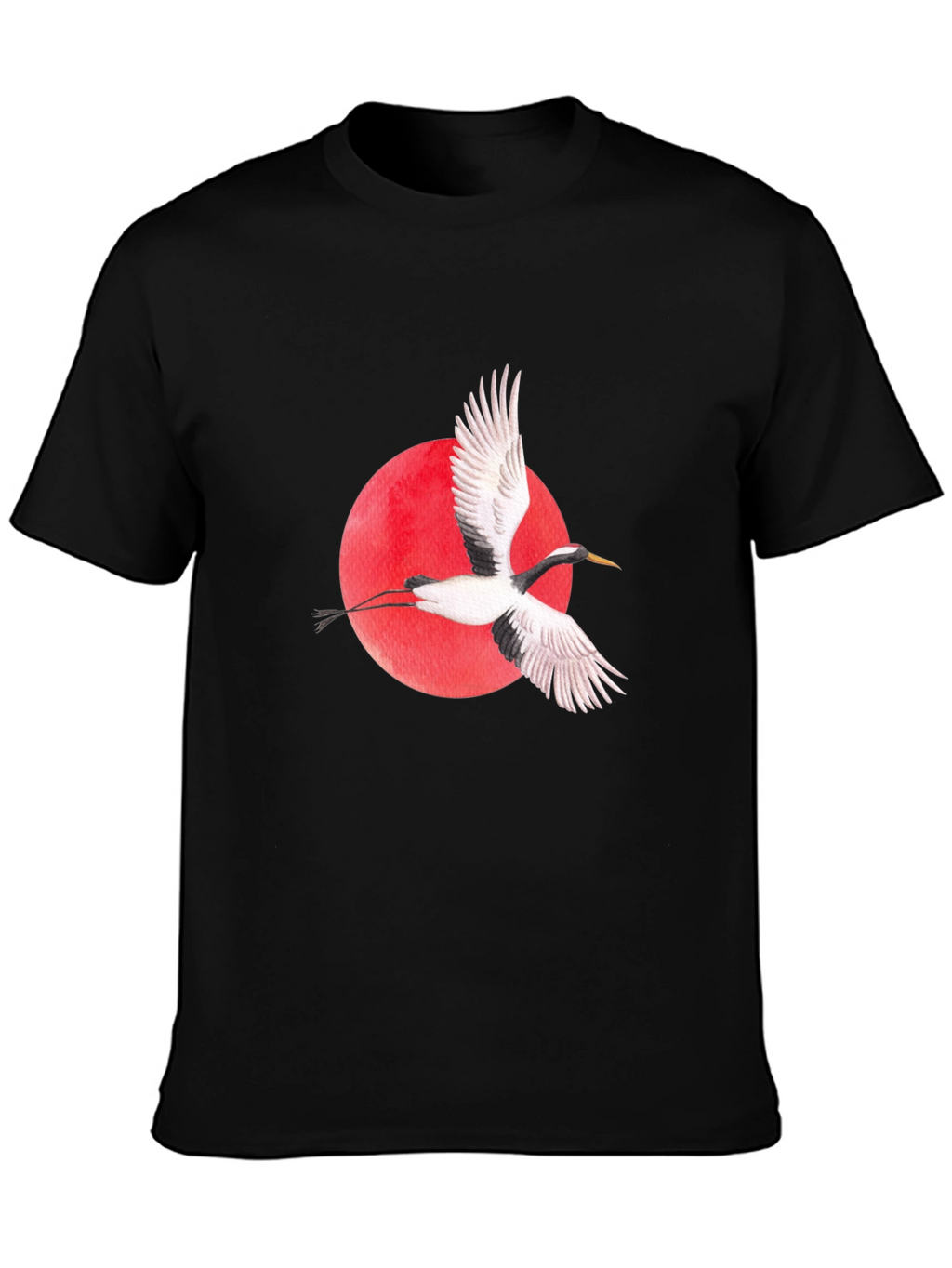 Crane & Red Sun Graphic T-Shirt