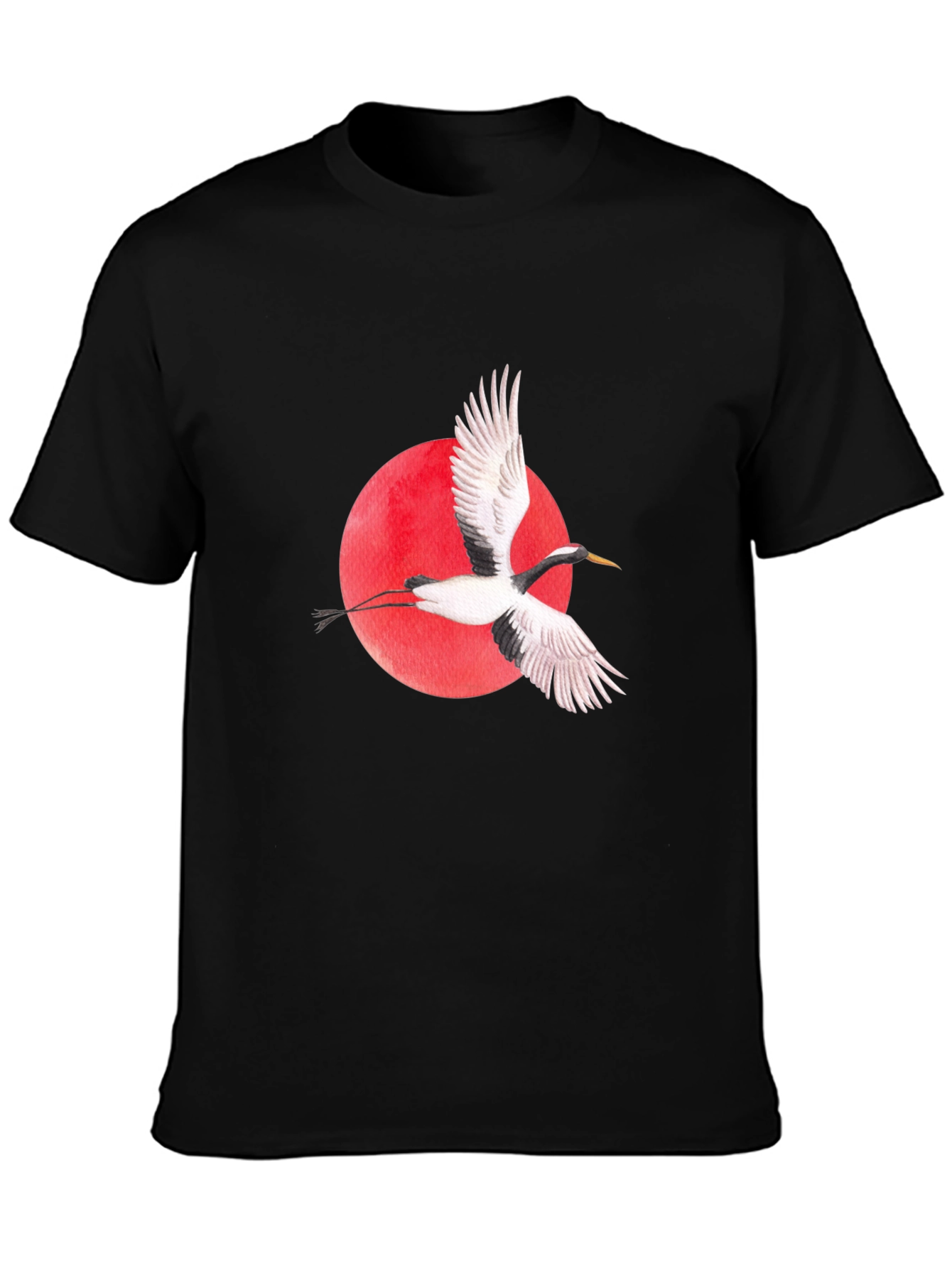 Crane & Red Sun Graphic T-Shirt
