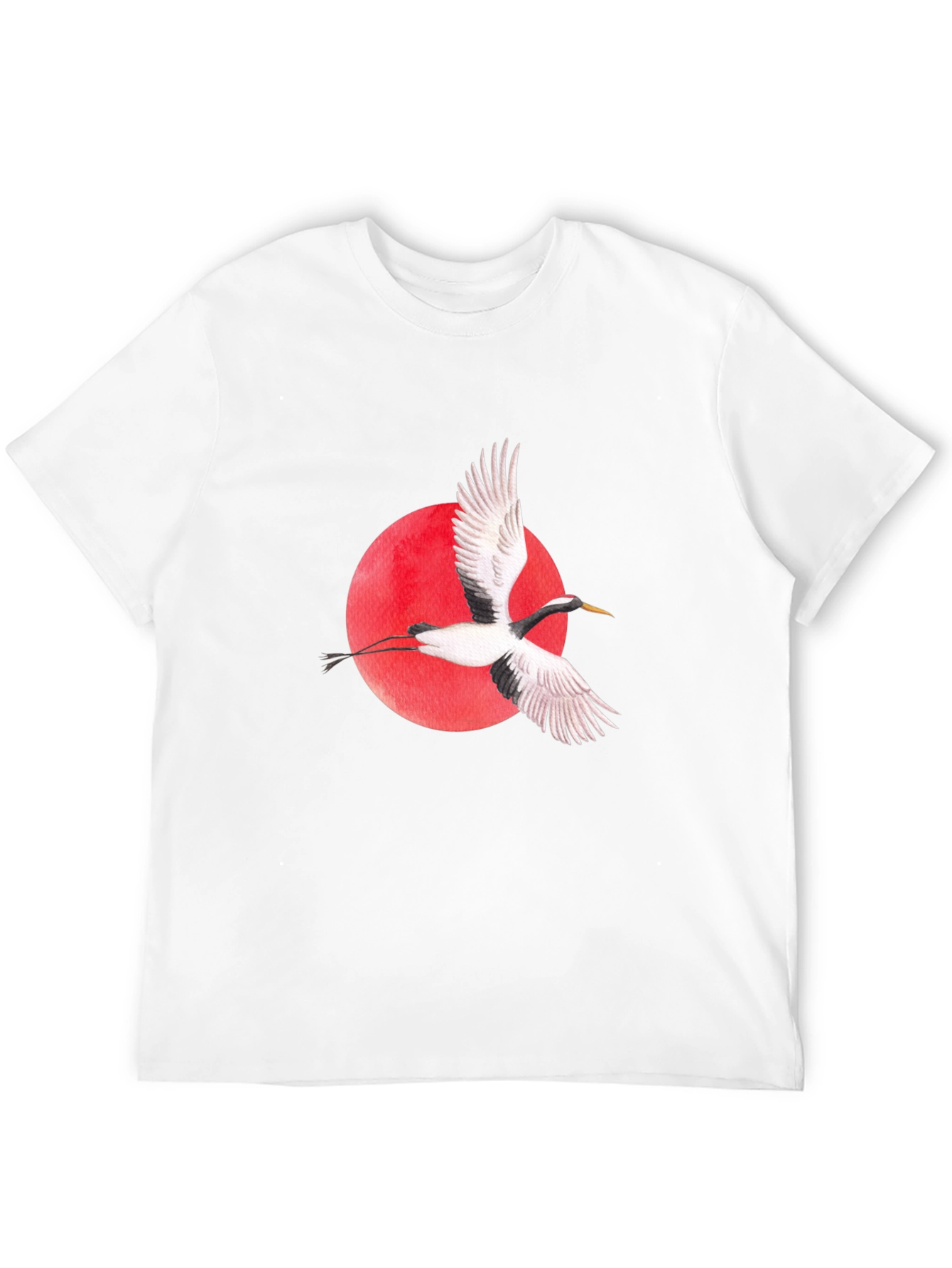 Crane & Red Sun Graphic T-Shirt