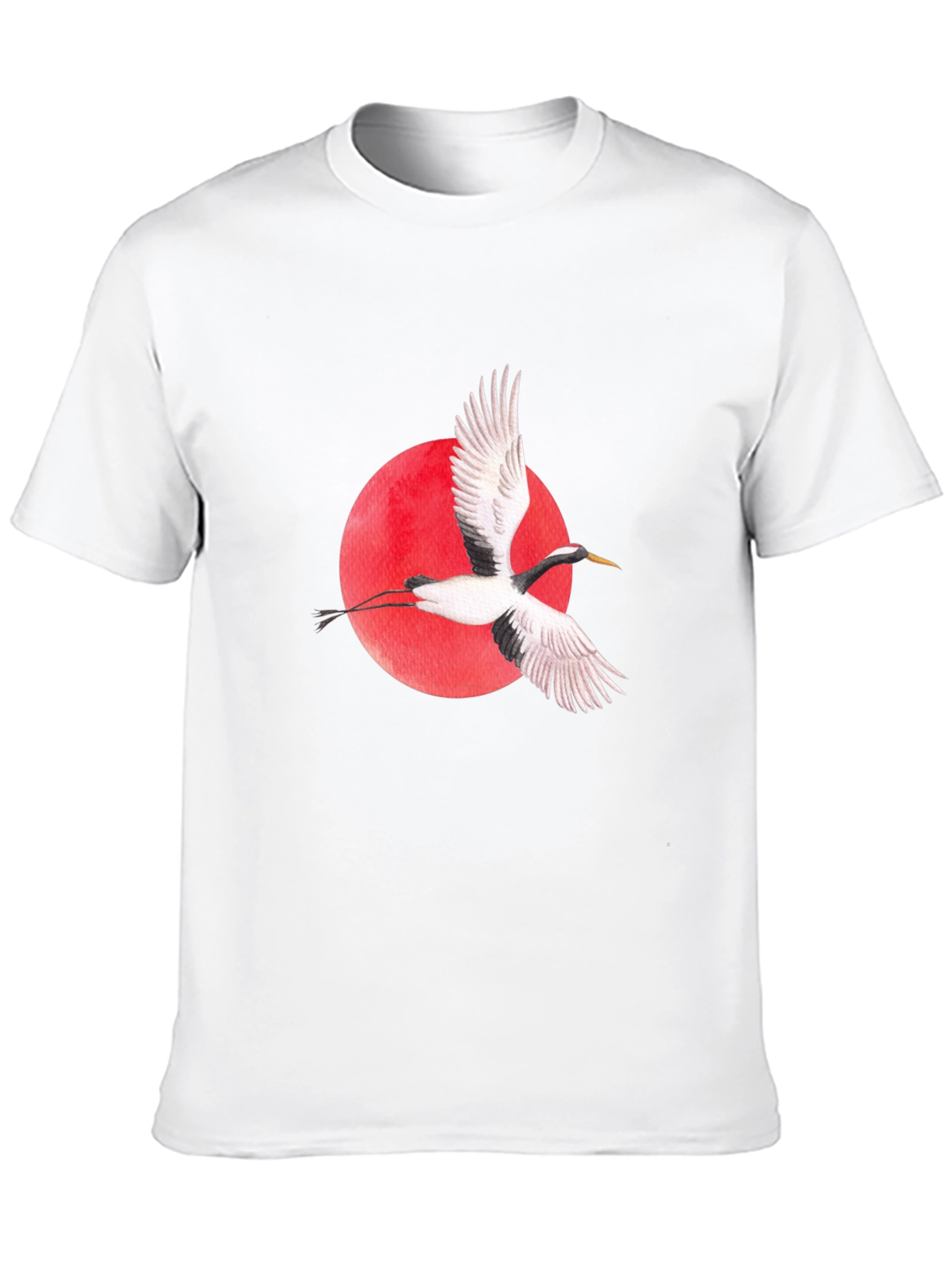 Crane & Red Sun Graphic T-Shirt