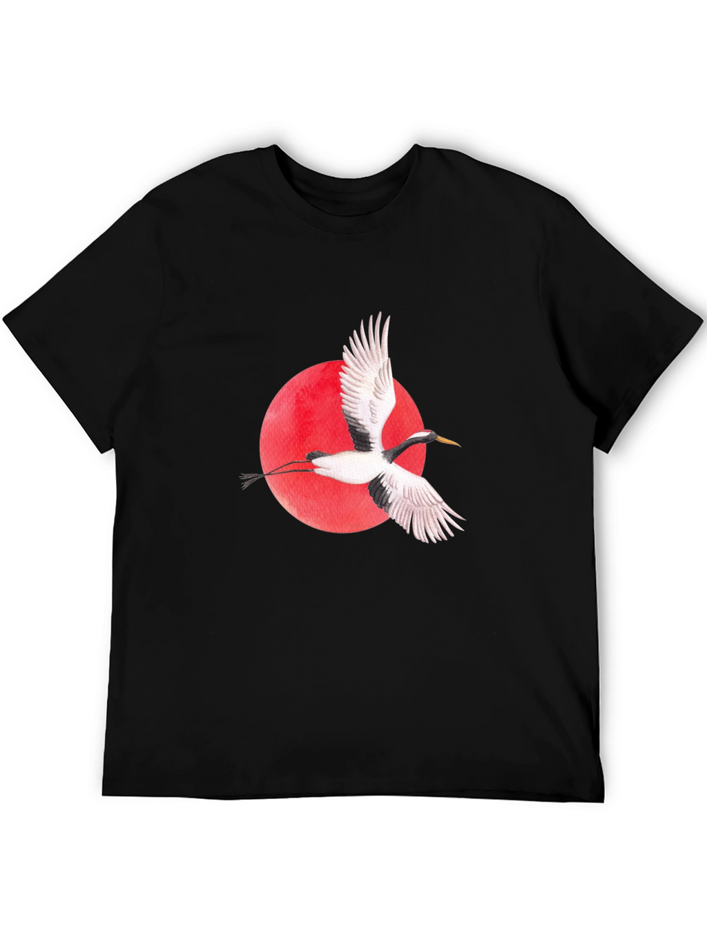 Crane & Red Sun Graphic T-Shirt