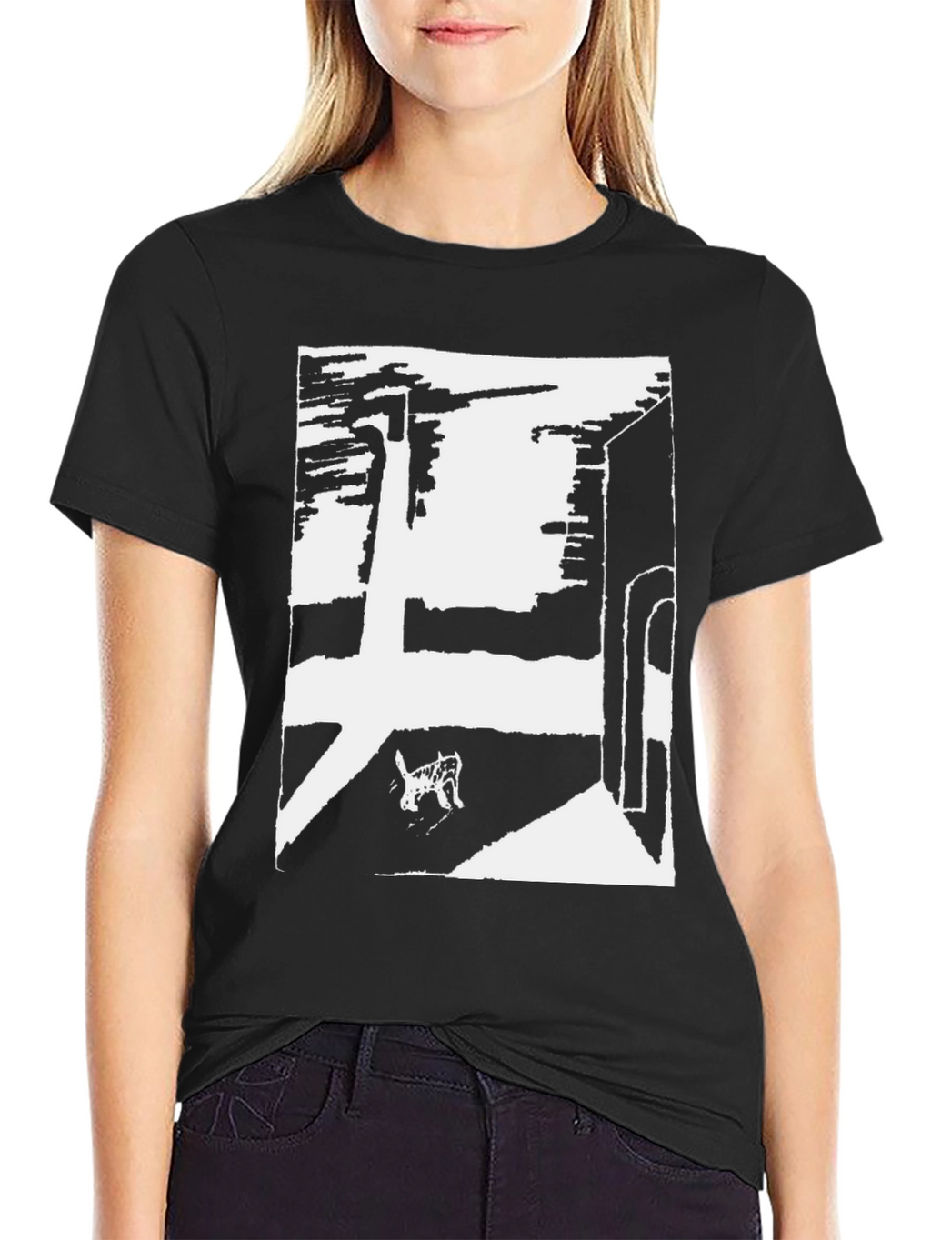 Abstract Graphic Tee - Black