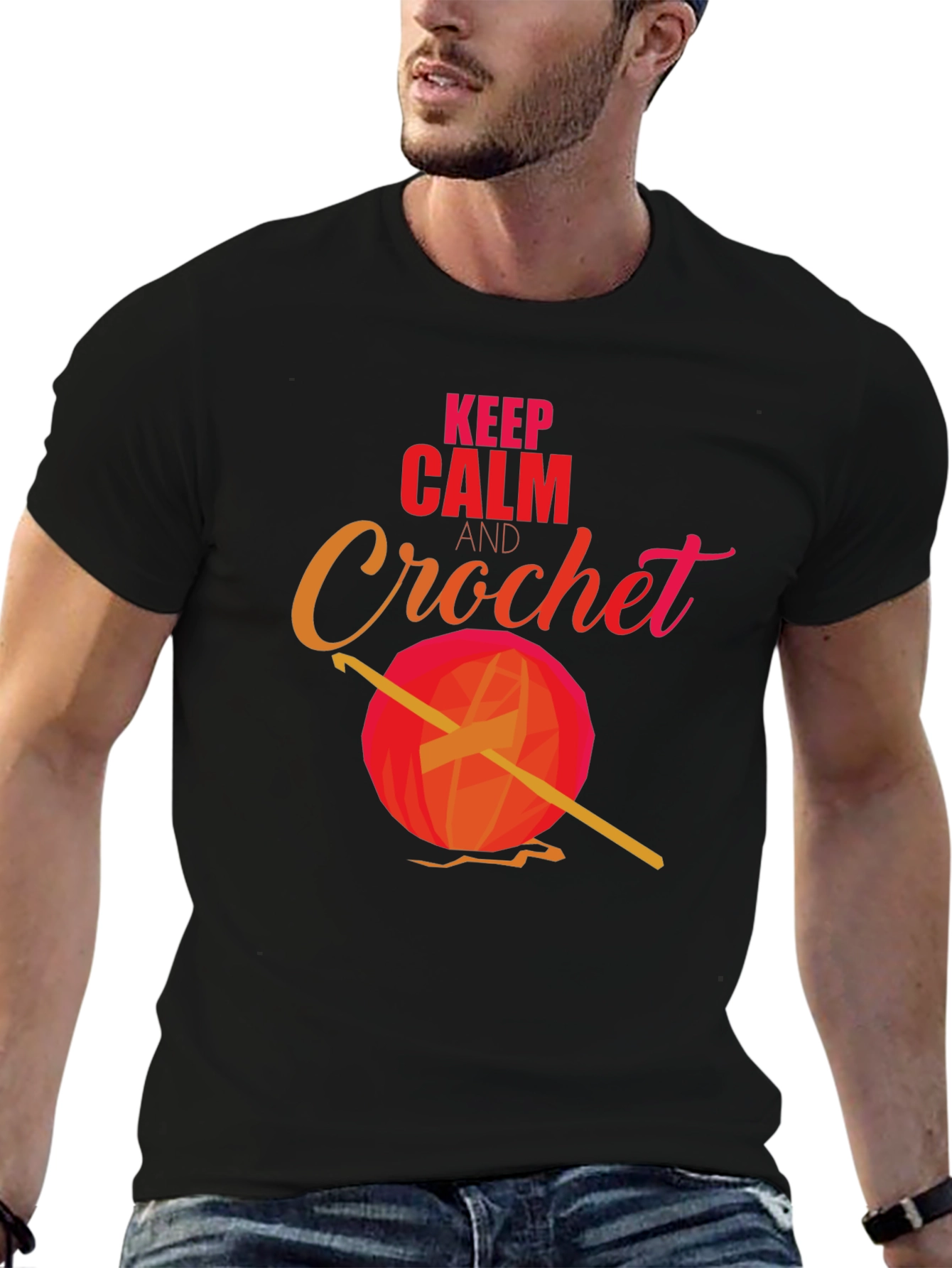Keep Calm and Crochet T-Shirt - Yarn Hook Tee