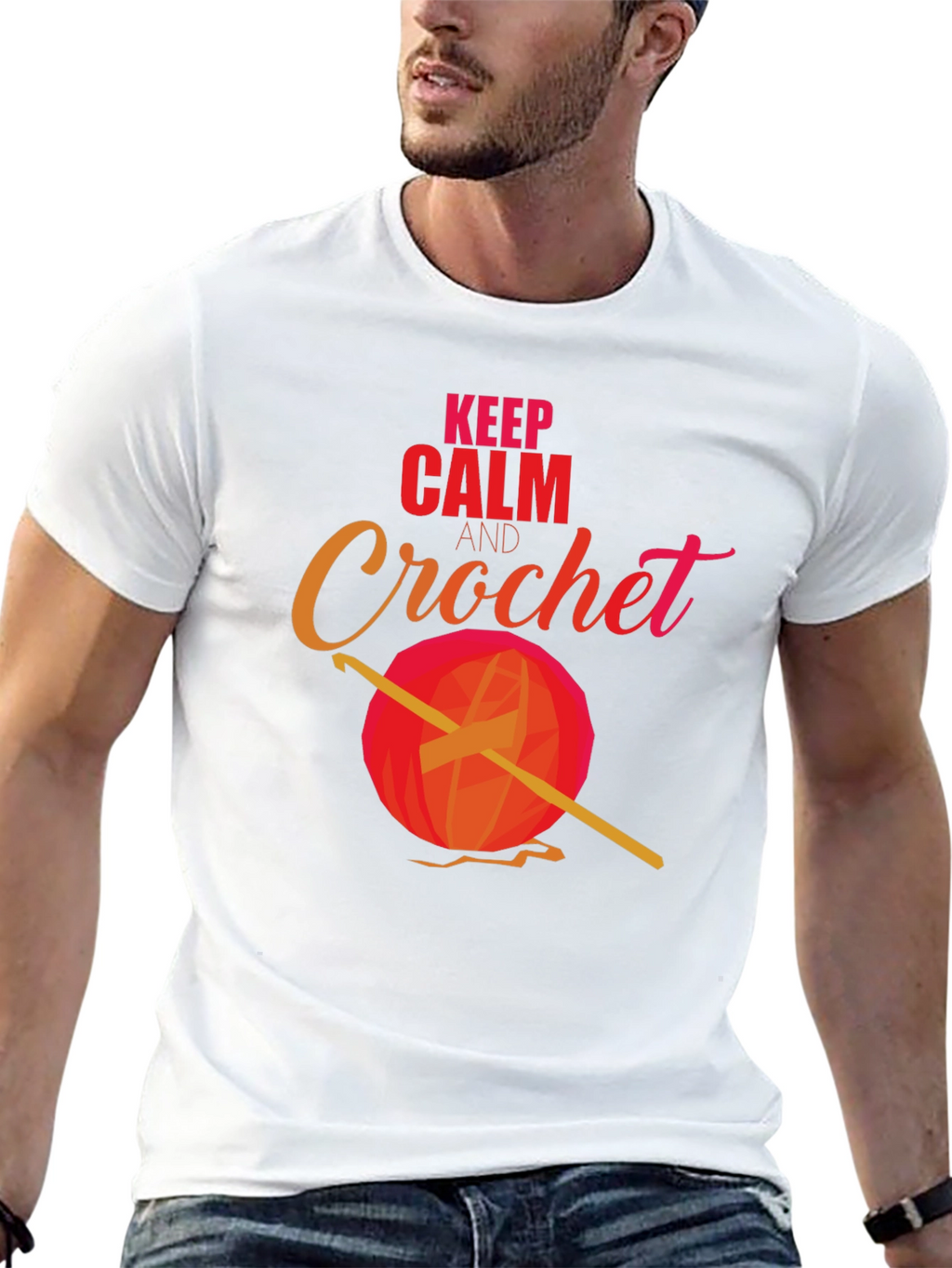 Keep Calm and Crochet T-Shirt - Yarn Hook Tee