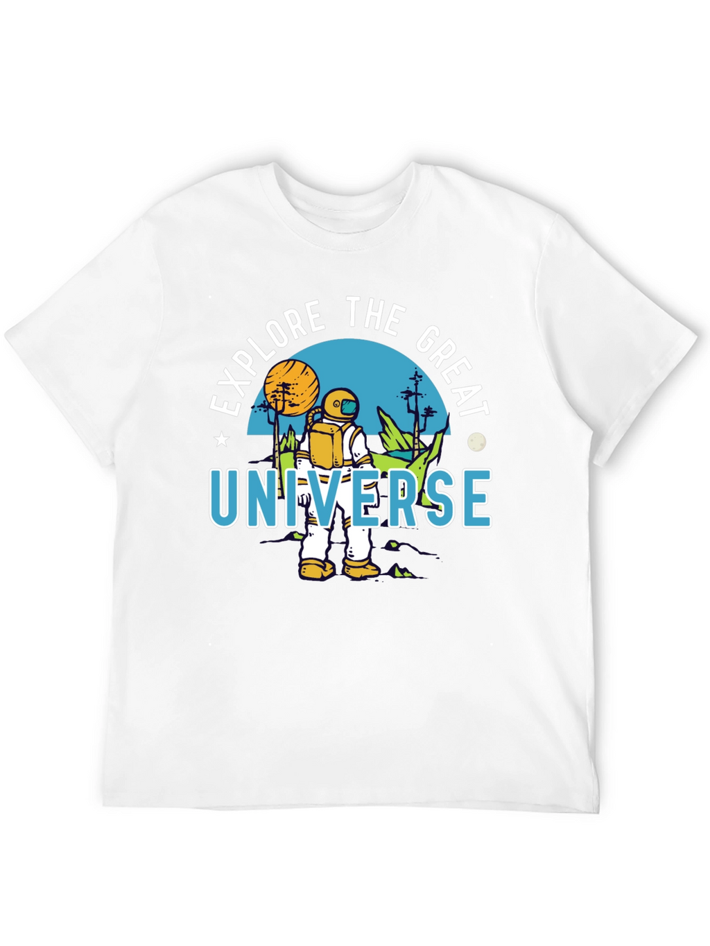 Explore the Great Universe Black Graphic T-Shirt