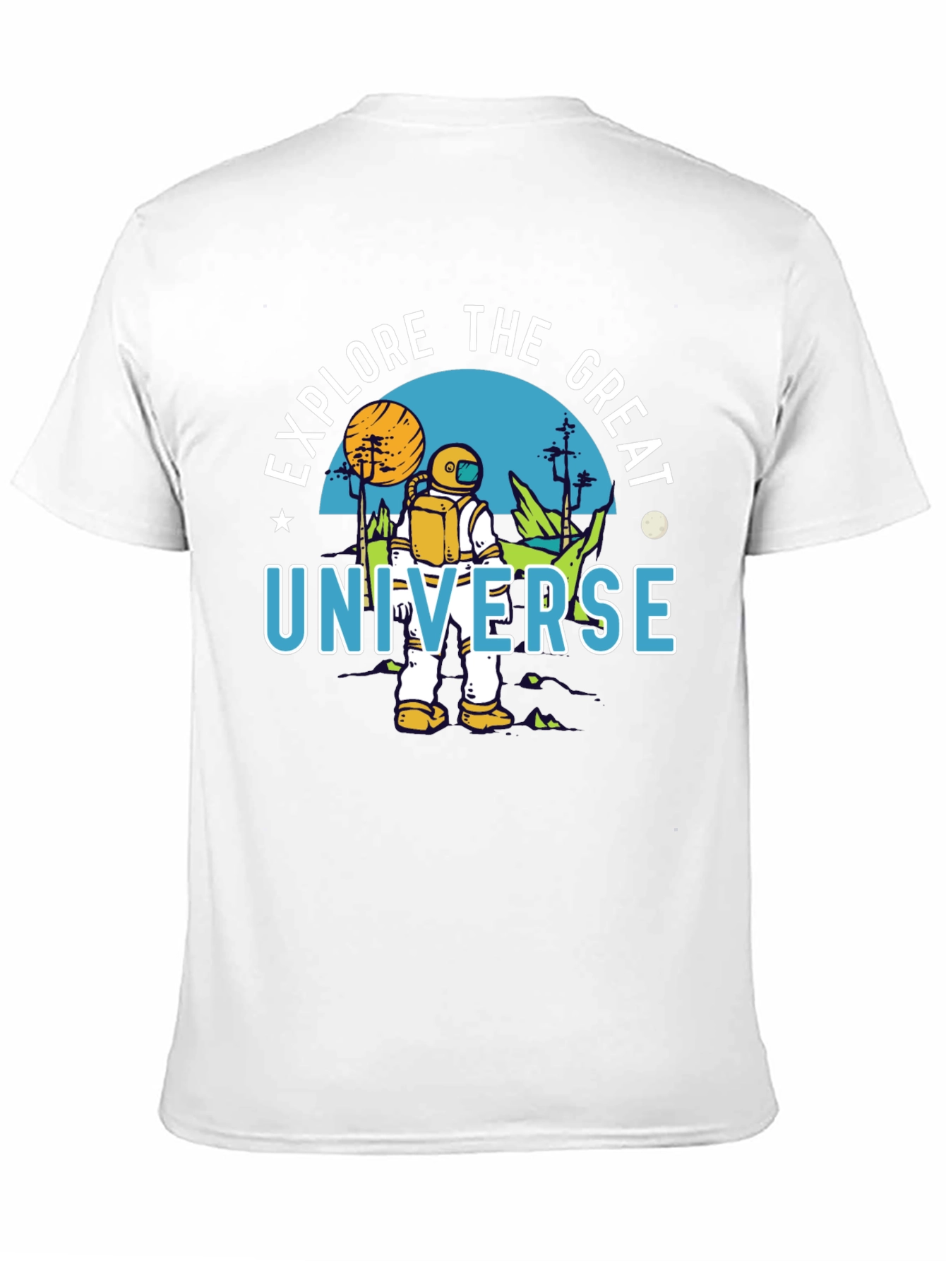 Explore the Great Universe Black Graphic T-Shirt