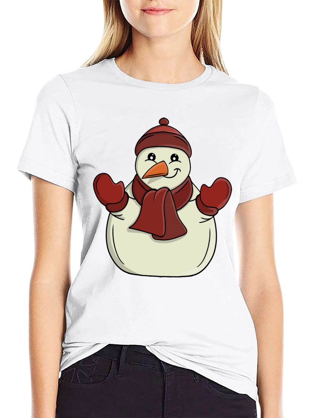 Festive Snowman Graphic Tee - Holiday Cheer
