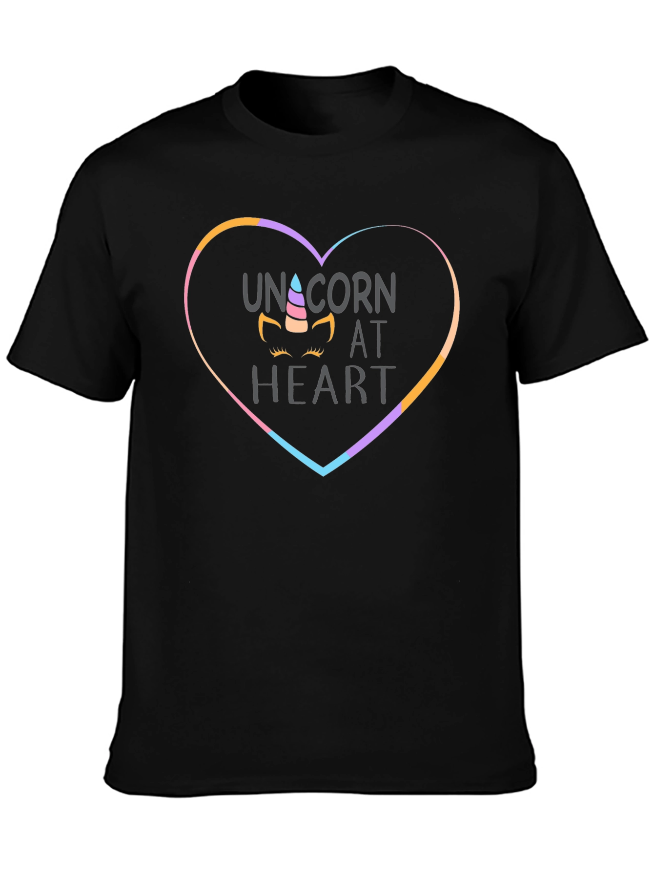 Unicorn at Heart Black T-Shirt