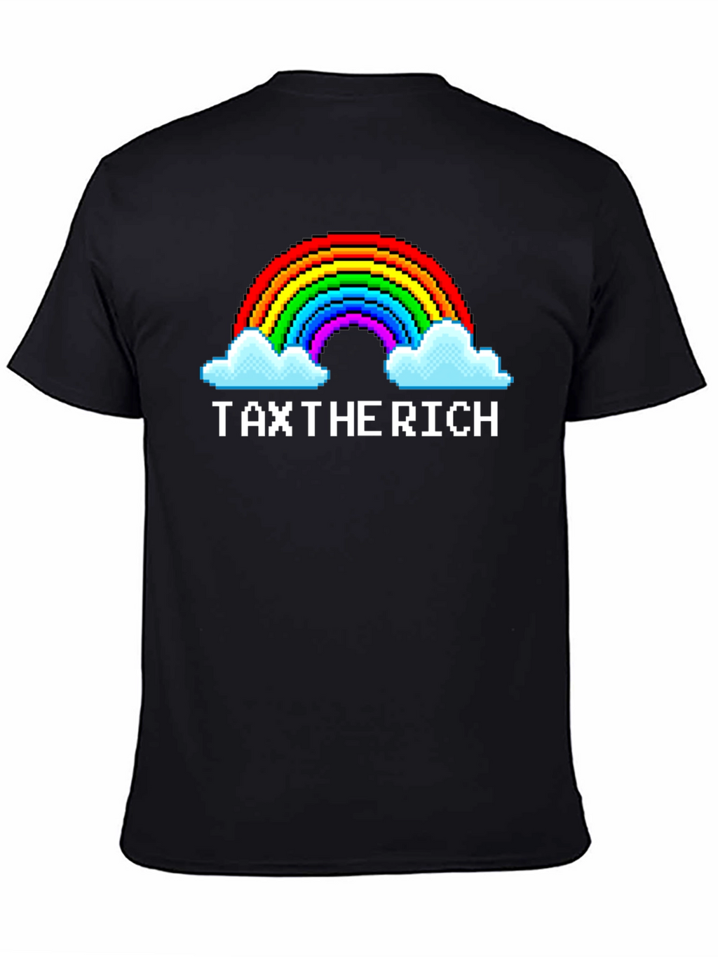 Tax The Rich Pixel Rainbow Graphic Tee