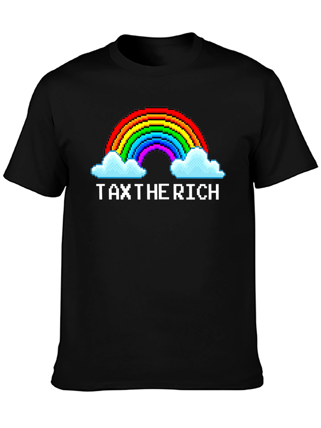 Tax The Rich Pixel Rainbow Graphic Tee