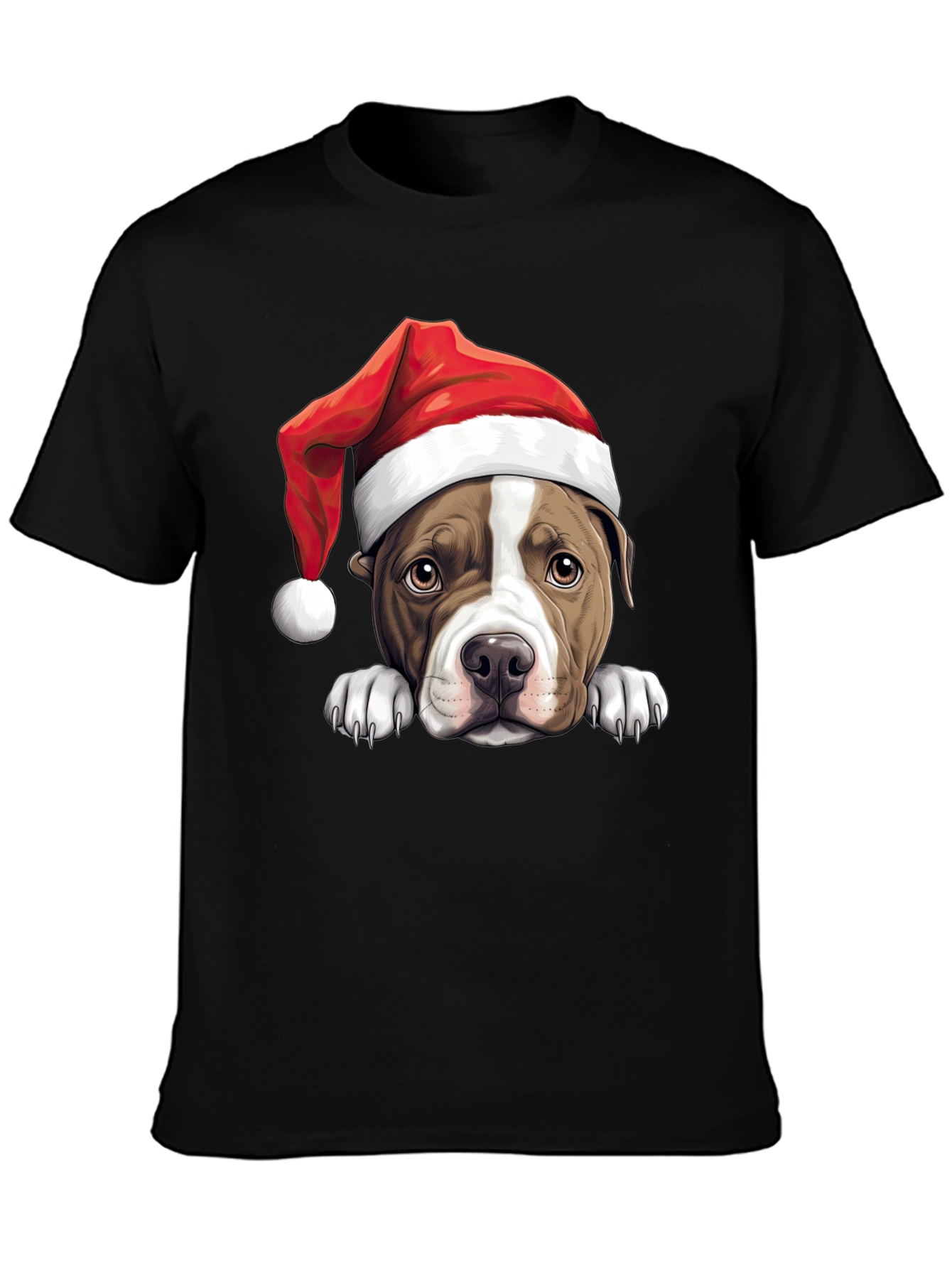 Dog in Santa Hat Graphic Tee