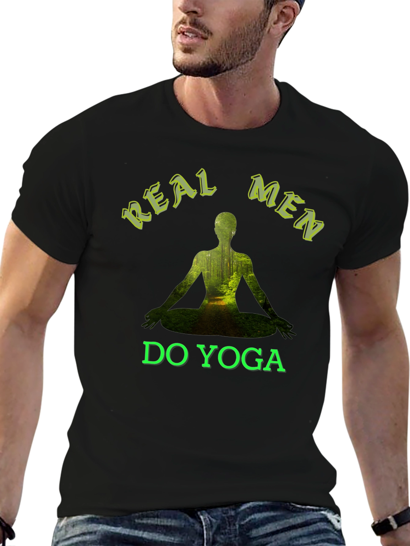 Real Men Do Yoga T-Shirt - Nature Inspired Design