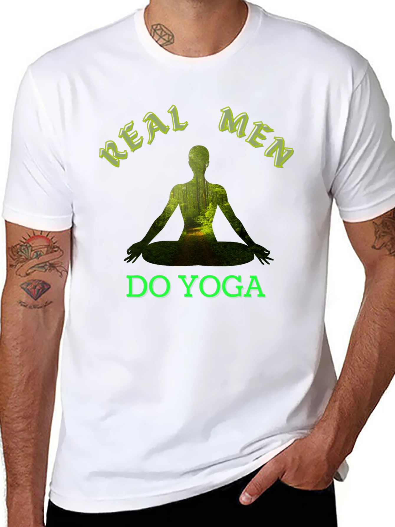 Real Men Do Yoga T-Shirt - Nature Inspired Design