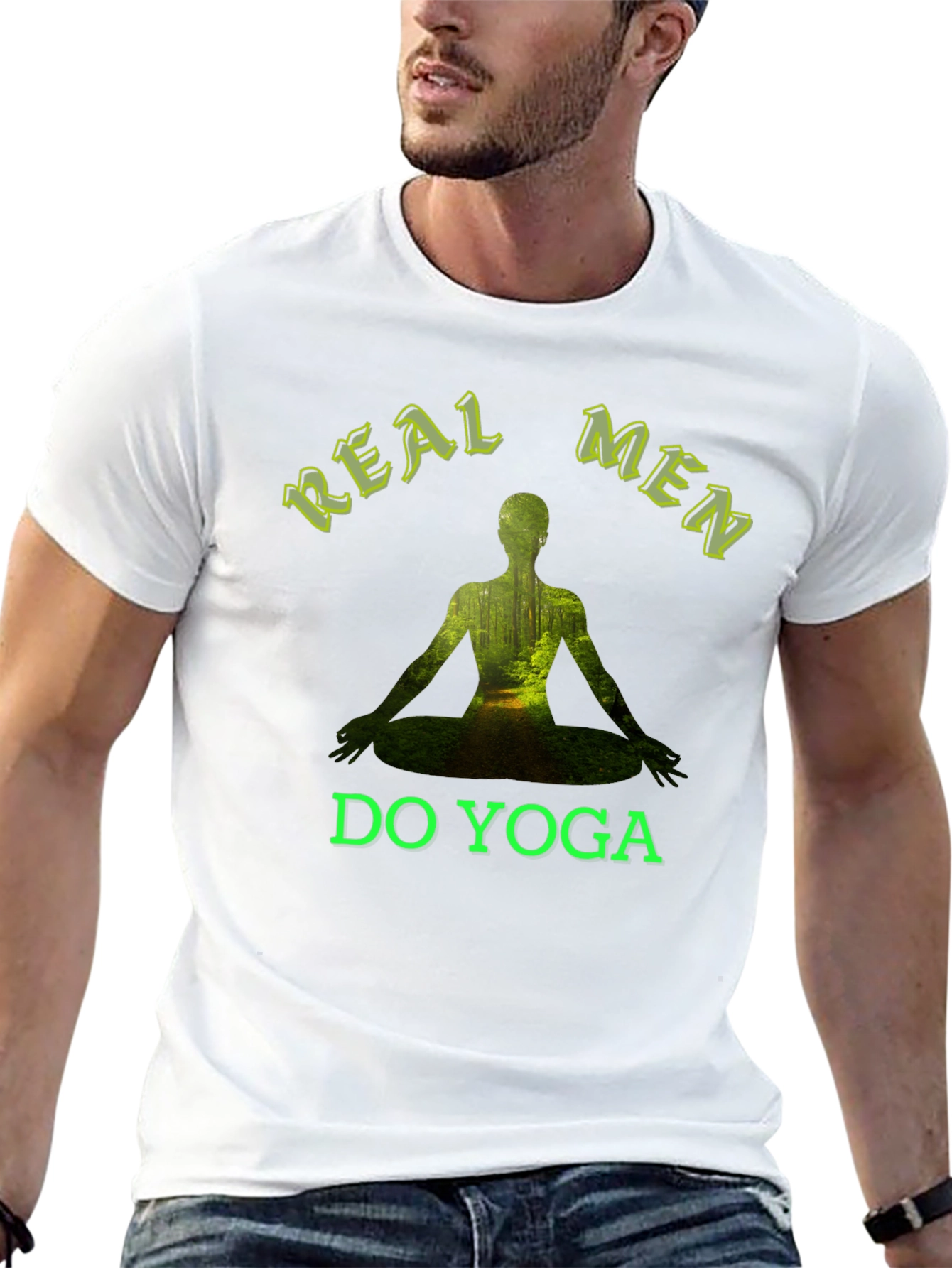 Real Men Do Yoga T-Shirt - Nature Inspired Design