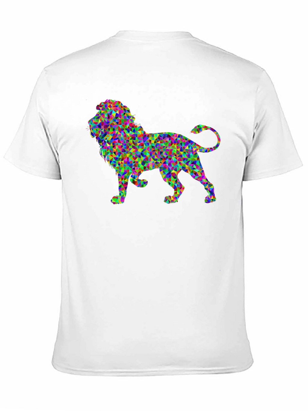 Geometric Lion Graphic Black T-Shirt