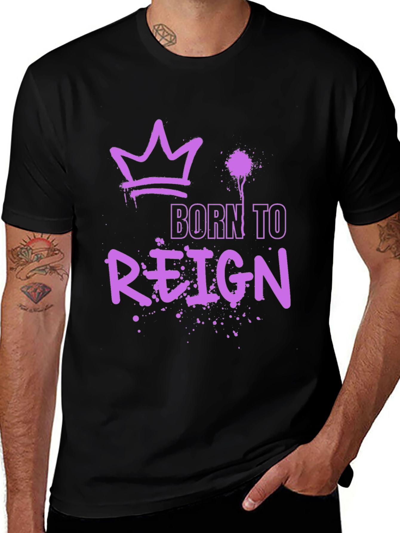 Born to Reign Graphic Tee - Stylish Crown Design