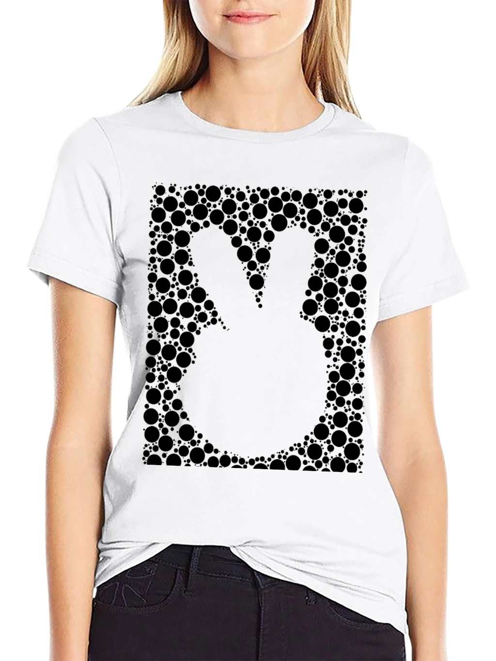 Black Peace Sign Bubble Graphic T-Shirt