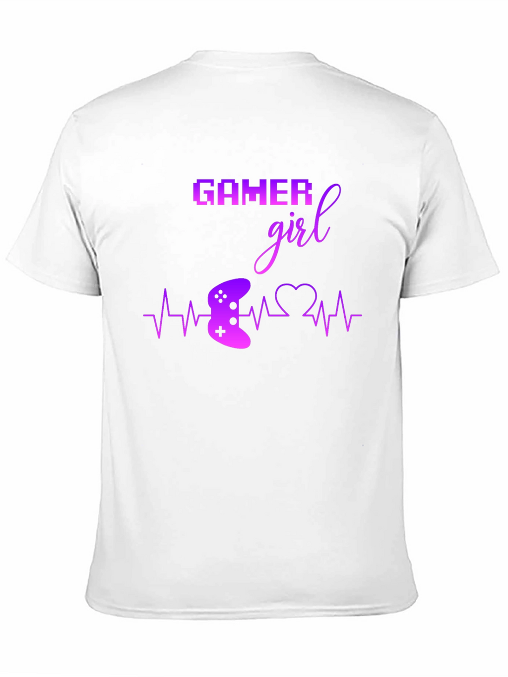 Gamer Girl Black T-Shirt - Gaming Heartbeat Tee